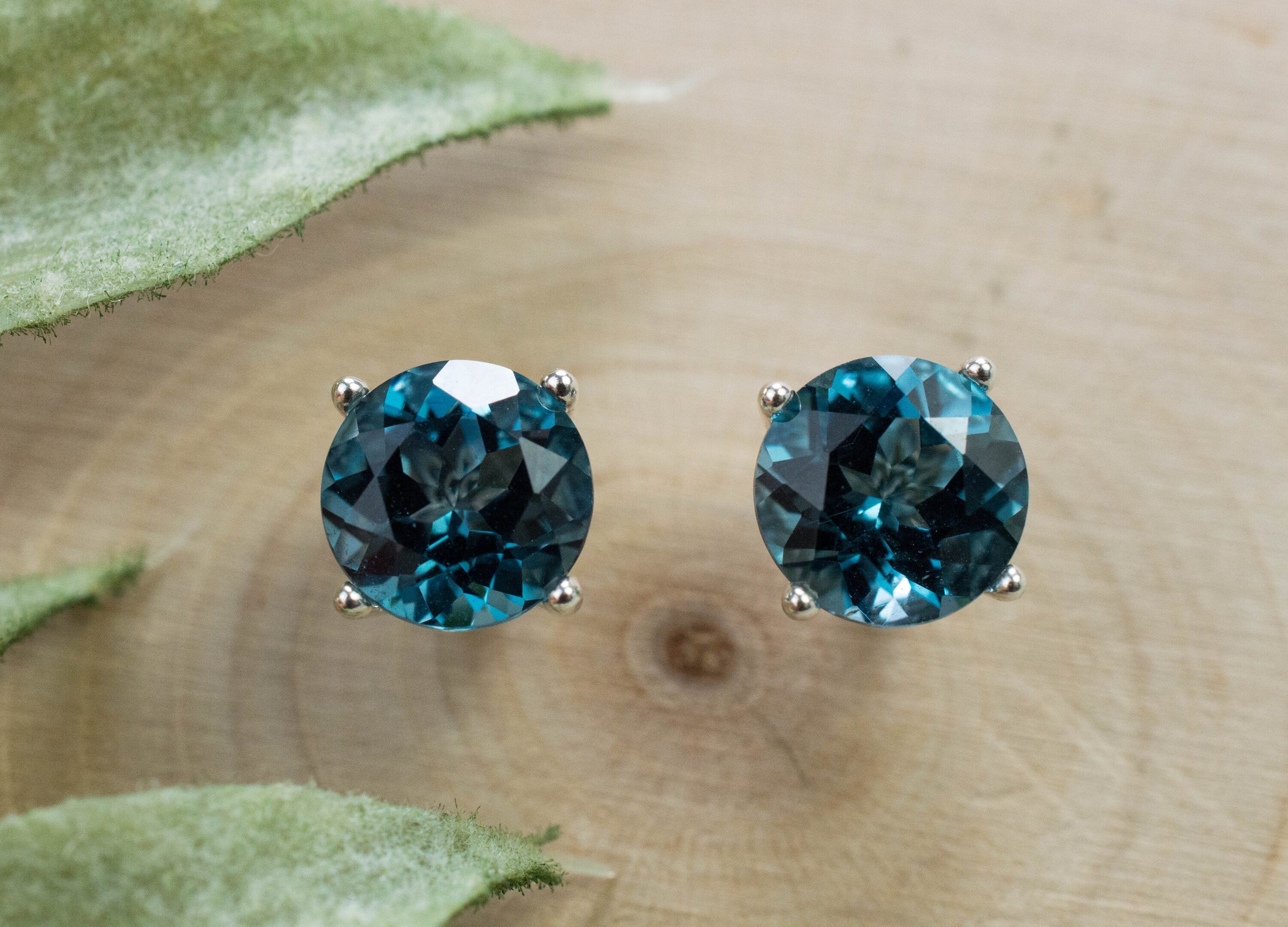 London Blue Topaz Earrings; Genuine Brazilian Topaz; 2.730cts