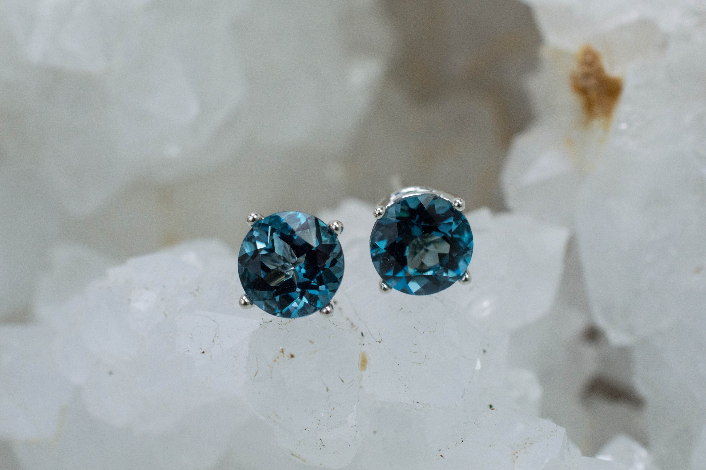 London Blue Topaz Earrings; Genuine Brazilian Topaz; 2.730cts