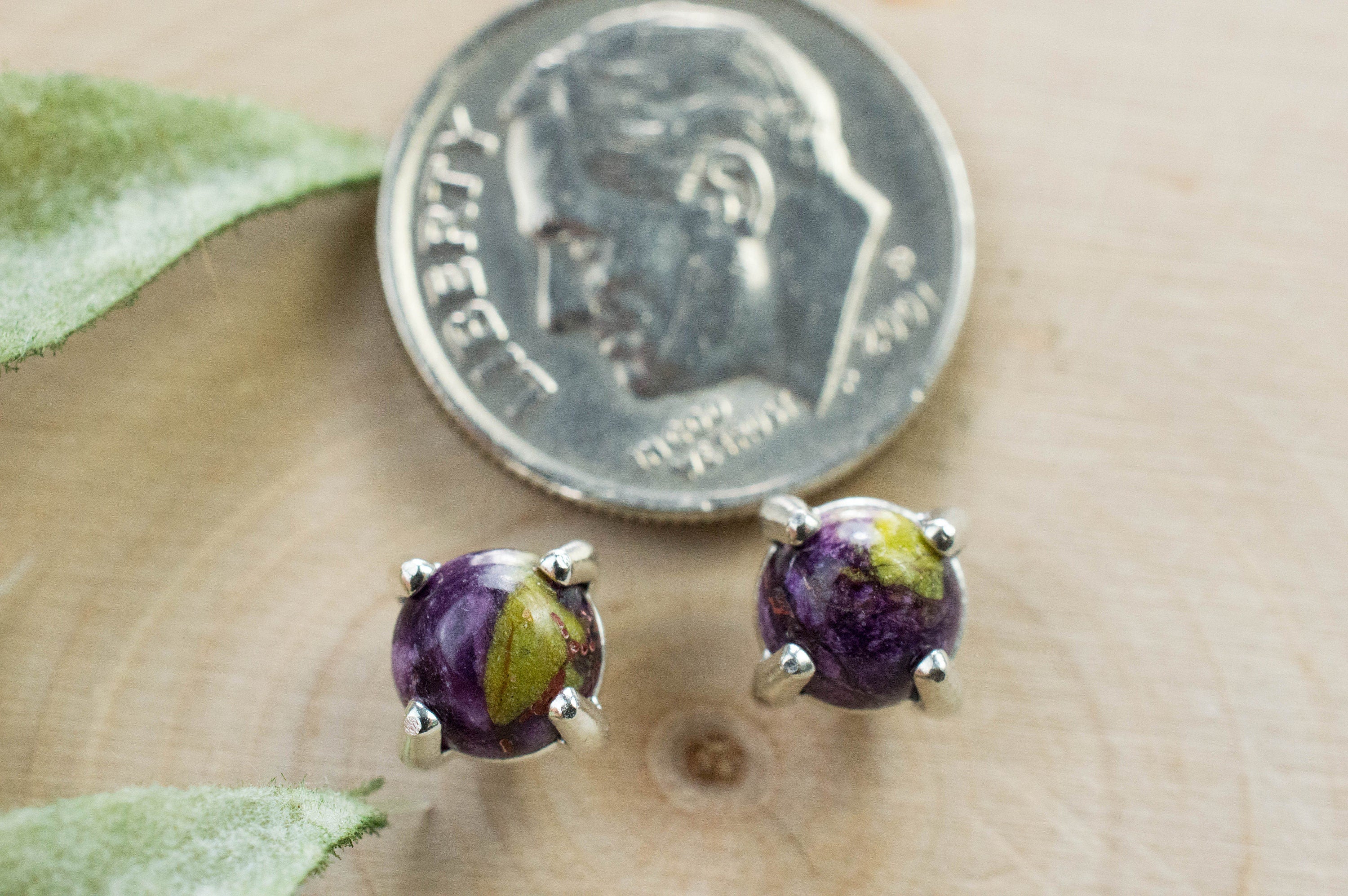 Stichtite Earrings; Genuine Untreated Australian Atlantisite 1.015cts