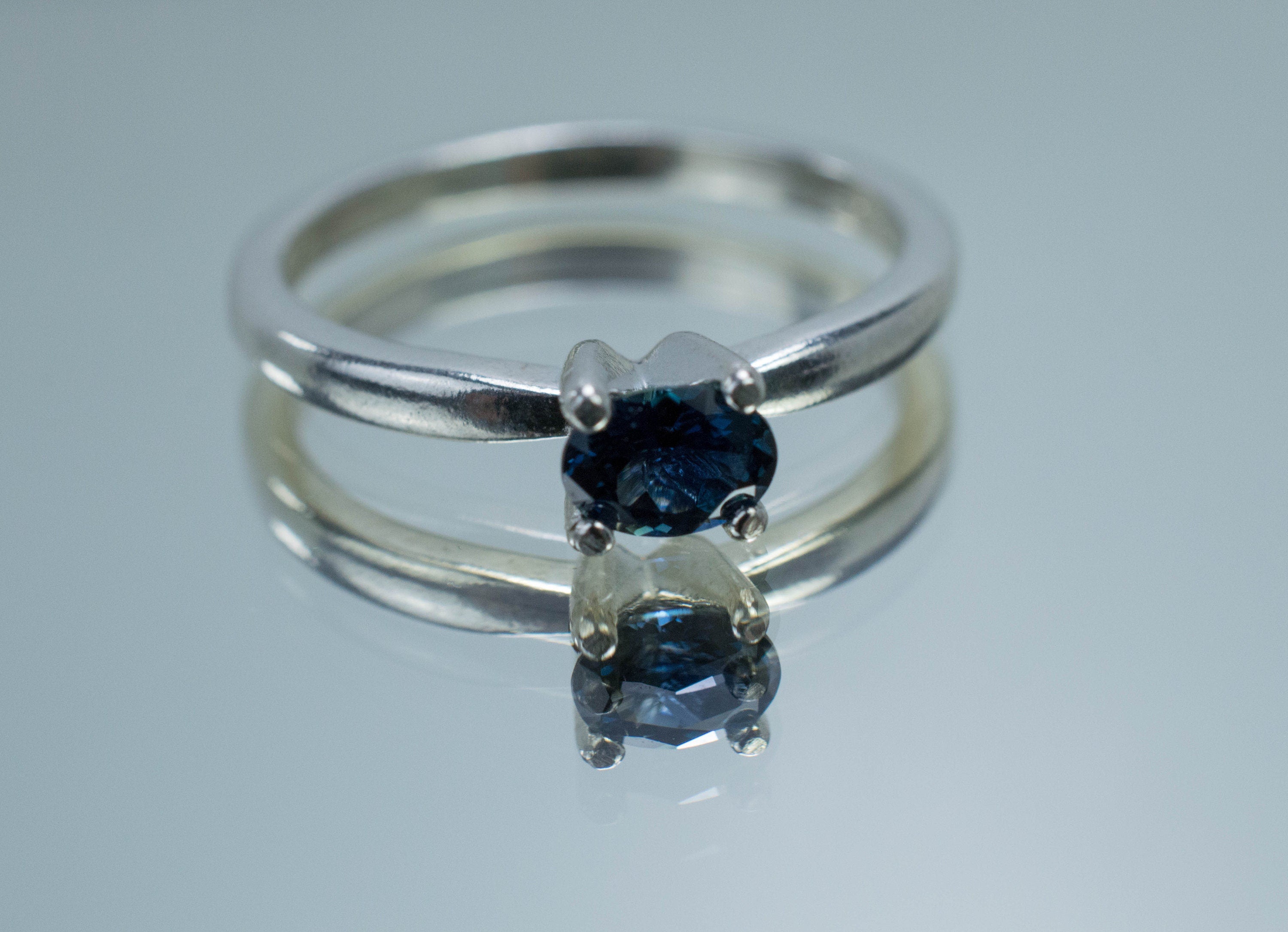 Blue Sapphire Ring, Genuine Untreated Tanzania Sapphire; 0.450cts