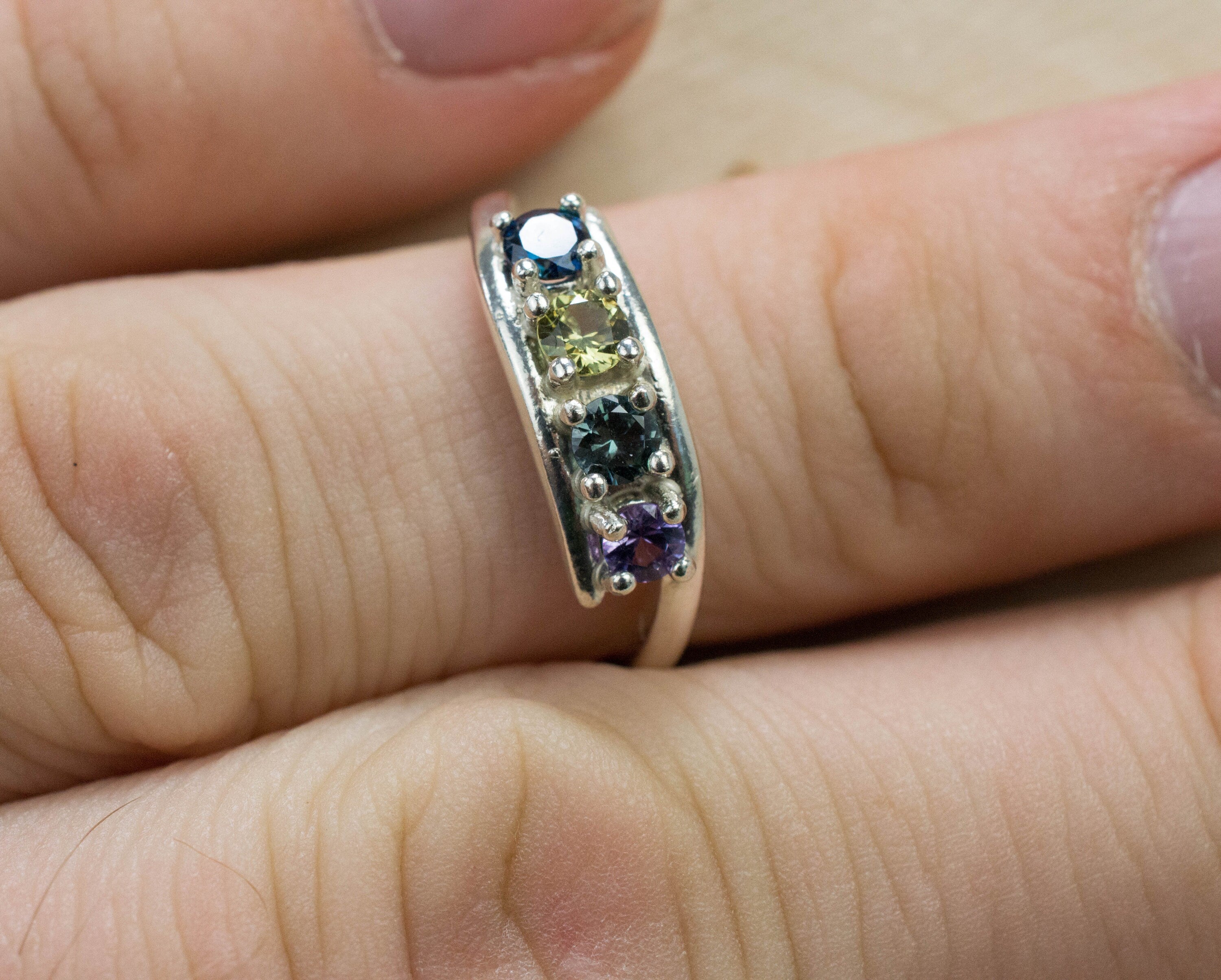 Sapphire Ring, Genuine Untreated Tanzania Sapphires