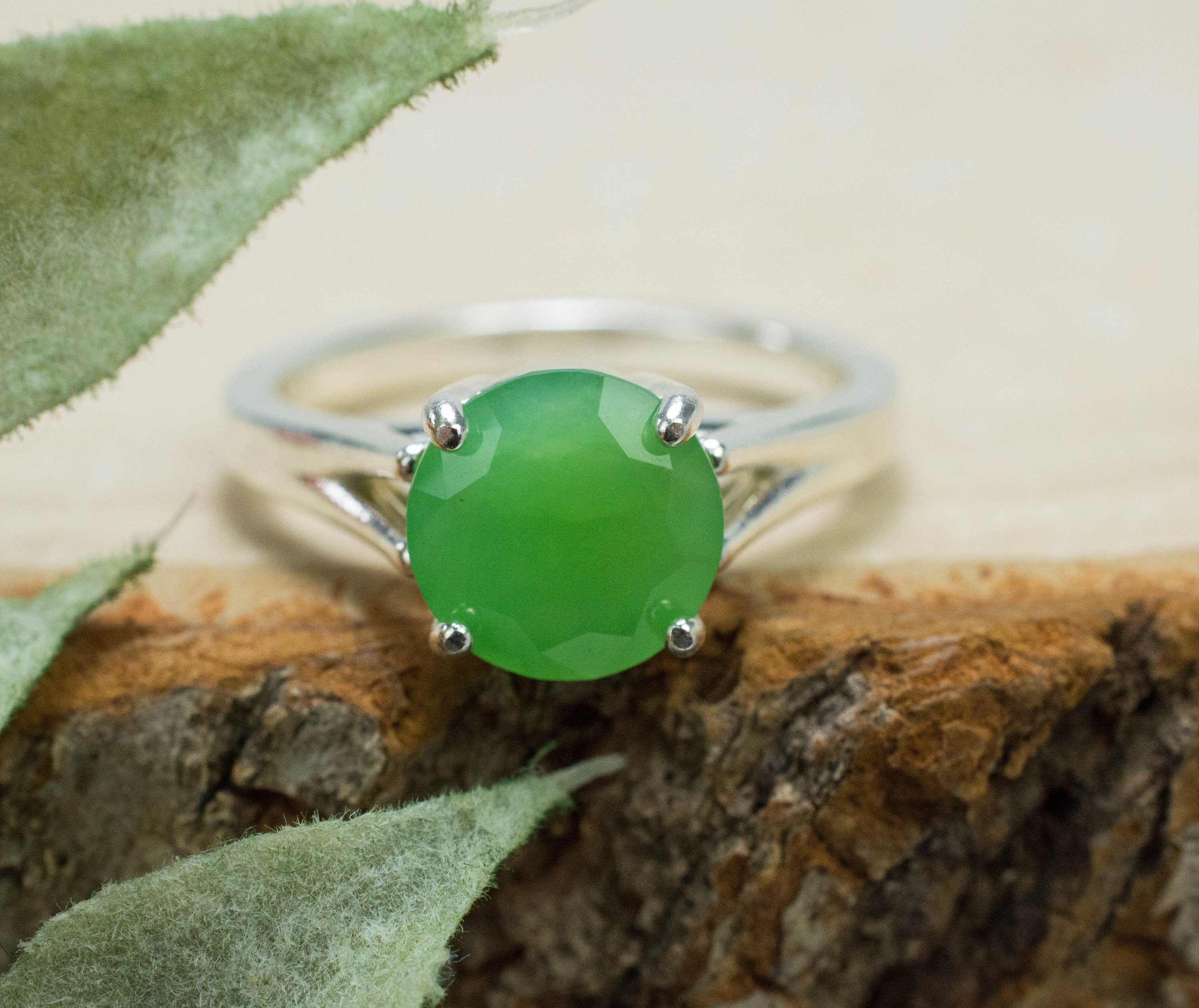 Chrysoprase Ring, Natural Untreated Australian Chrysoprase; 1.880cts