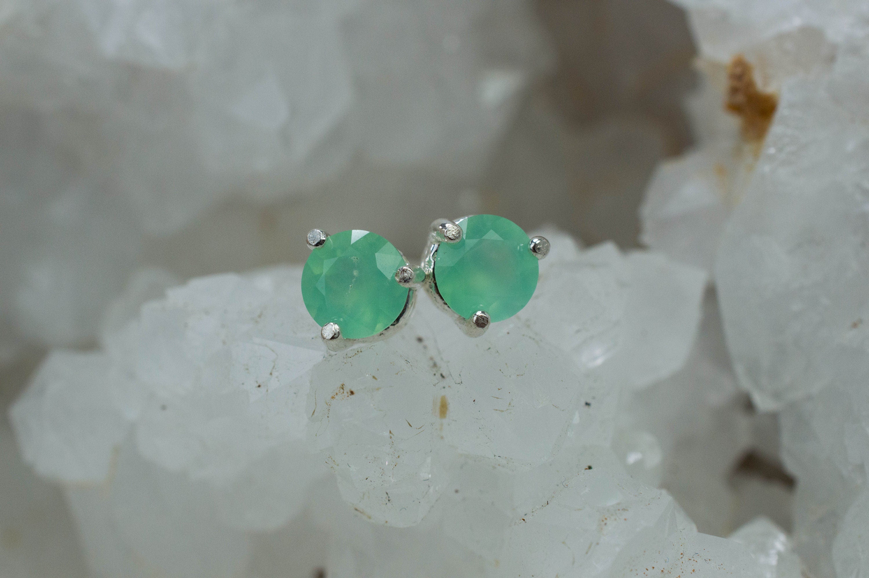 Chrysoprase Earrings, Natural Untreated Australian Chrysoprase; 1.310cts