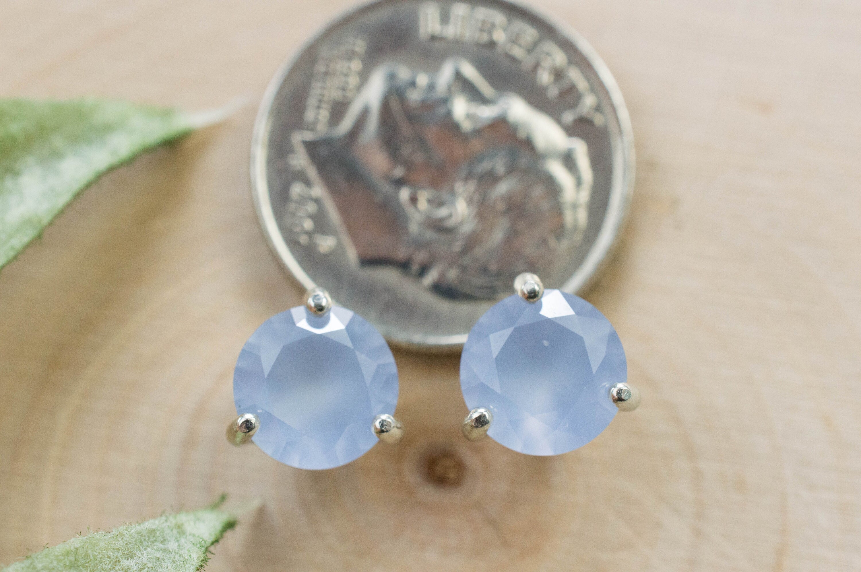 Blue Agate Earrings; Natural Untreated Namibia Agate; 2.060cts