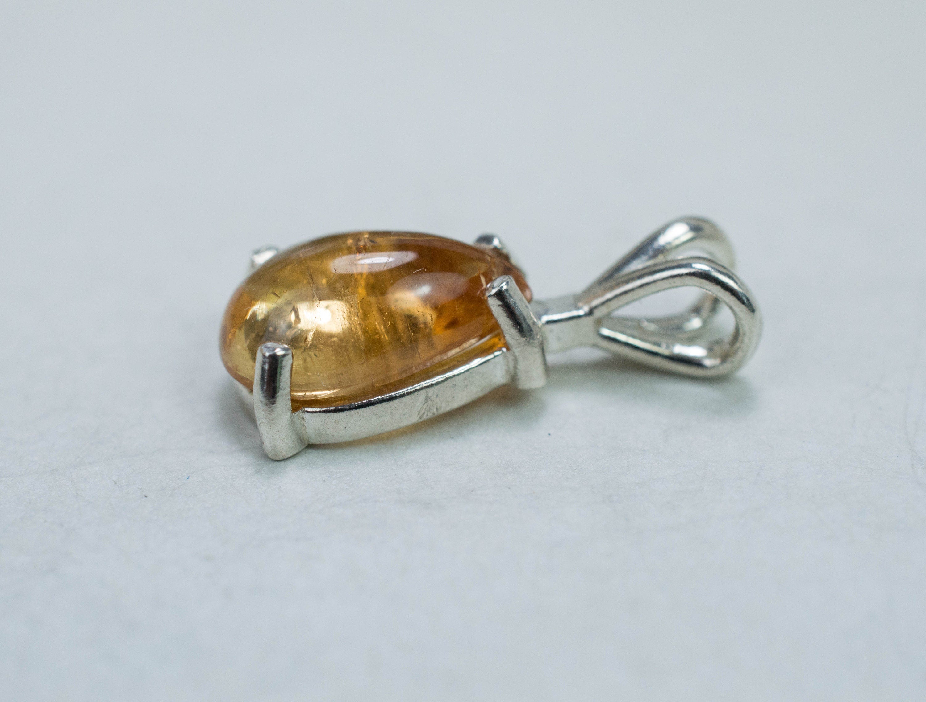 Imperial Topaz Pendant; Genuine Untreated Brazilian Topaz; 3.740cts