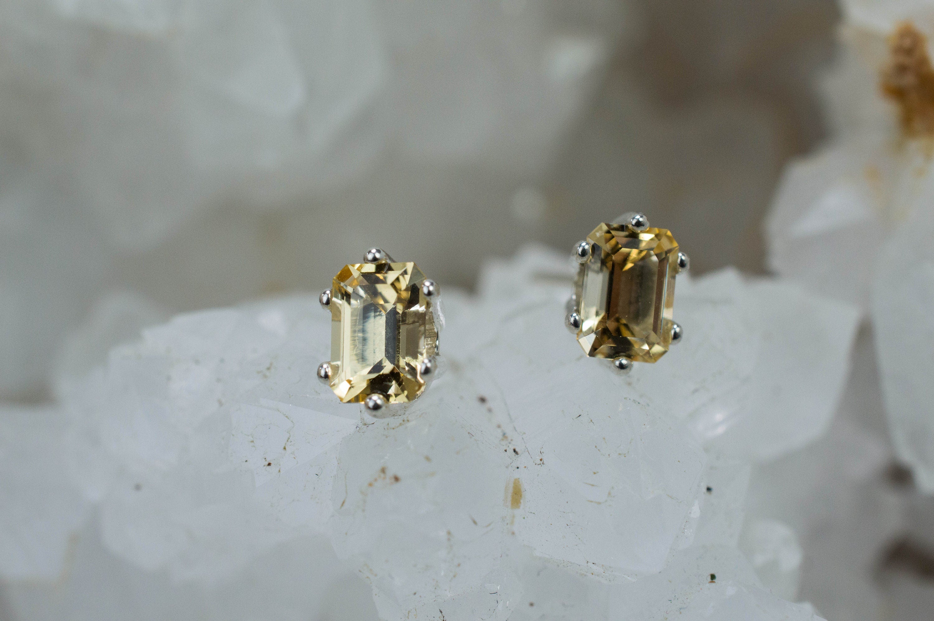 Imperial Topaz Earrings; Natural Untreated Brazil Topaz; 1.100cts