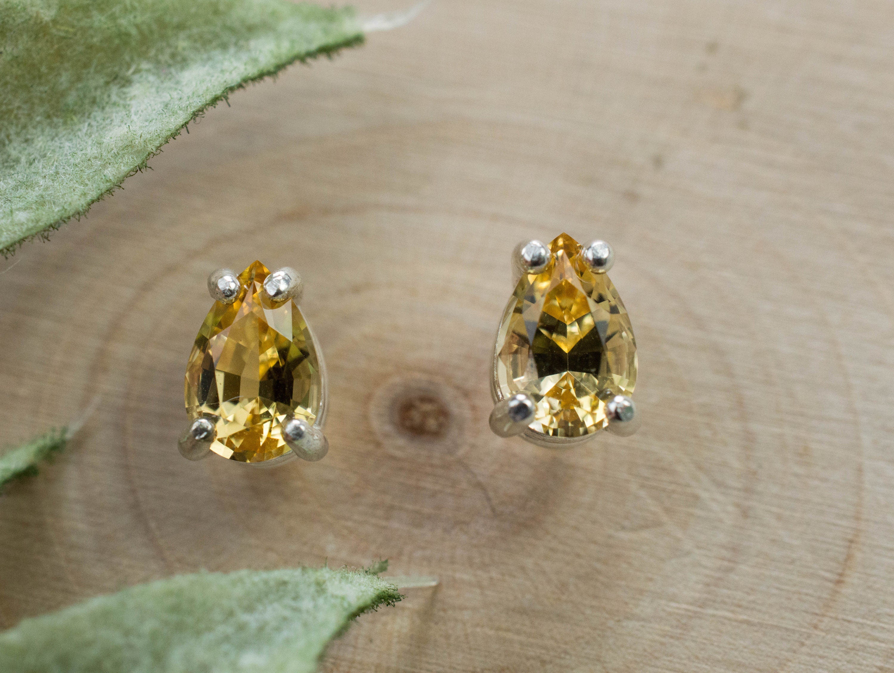 Imperial Topaz Earrings; Natural Untreated Brazil Topaz; 1.350cts