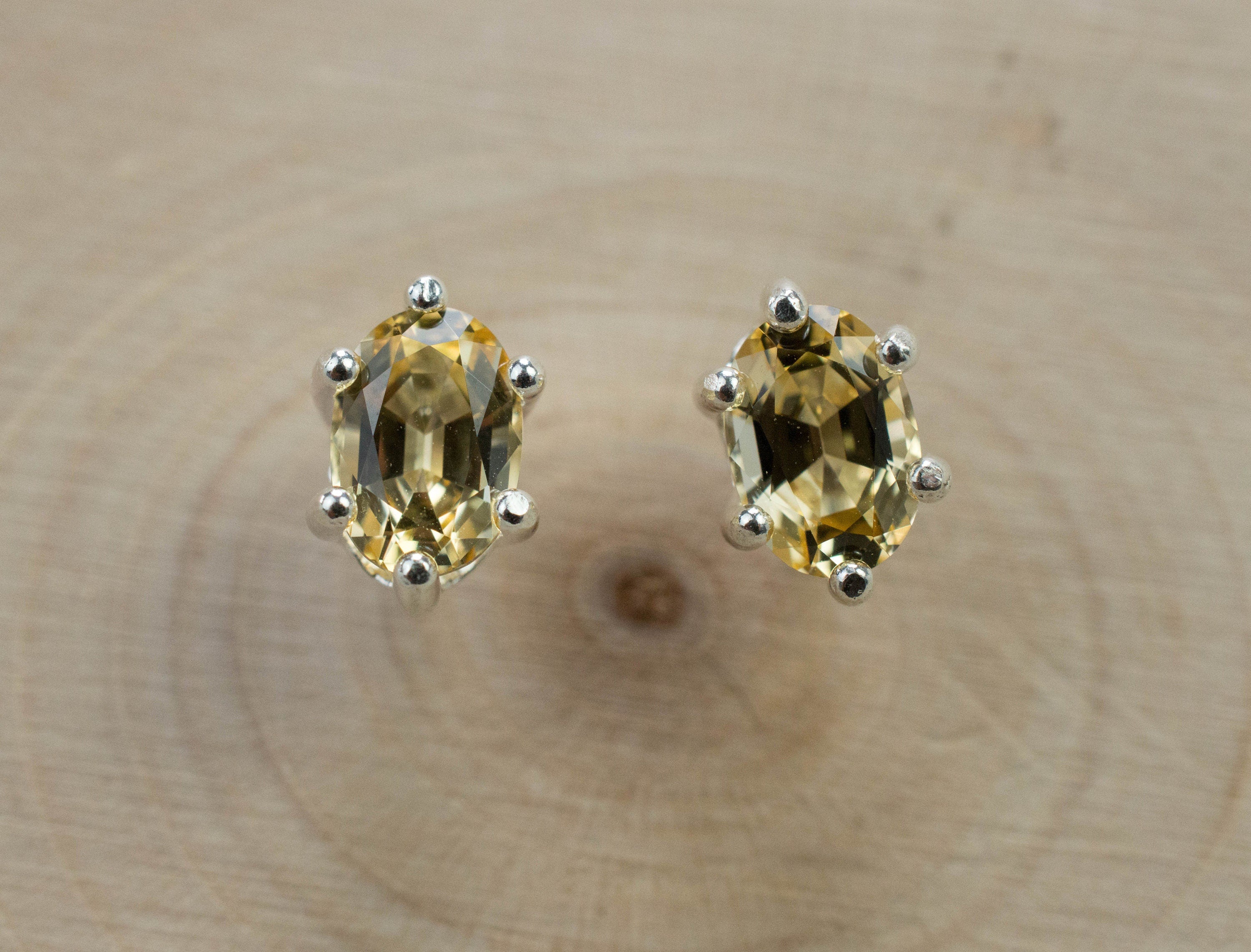 Imperial Topaz Earrings; Natural Untreated Brazil Topaz; 1.420cts