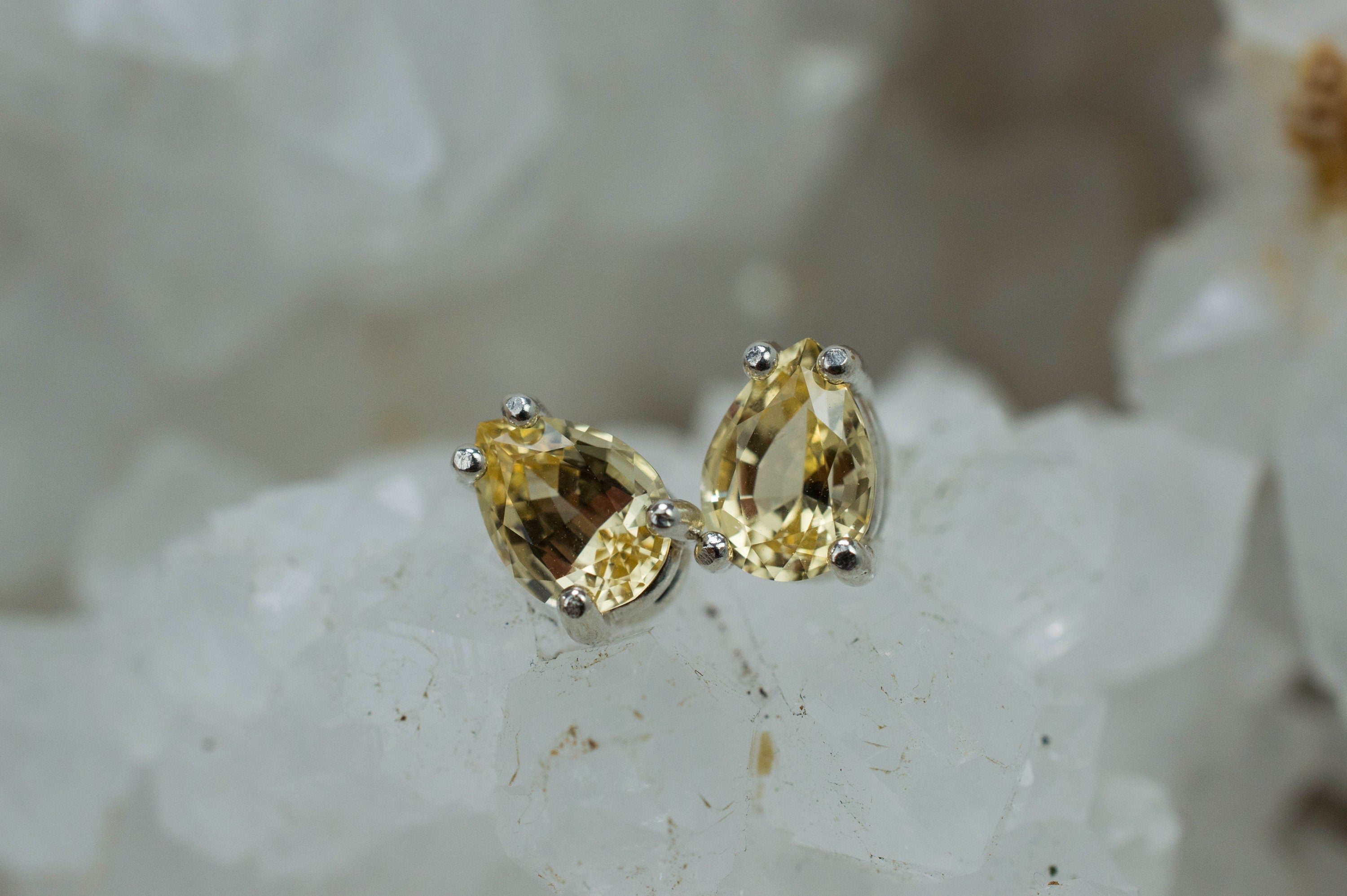 Imperial Topaz Earrings; Natural Untreated Brazil Topaz; 1.550cts