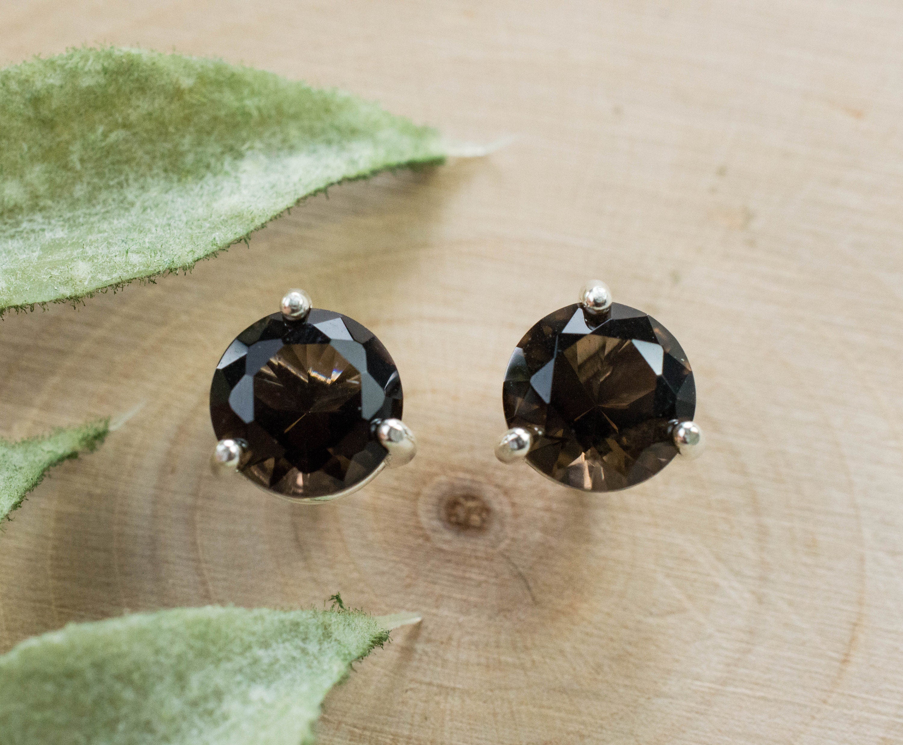 Smoky Quartz Earrings; Genuine Untreated USA Quartz; 2.260cts