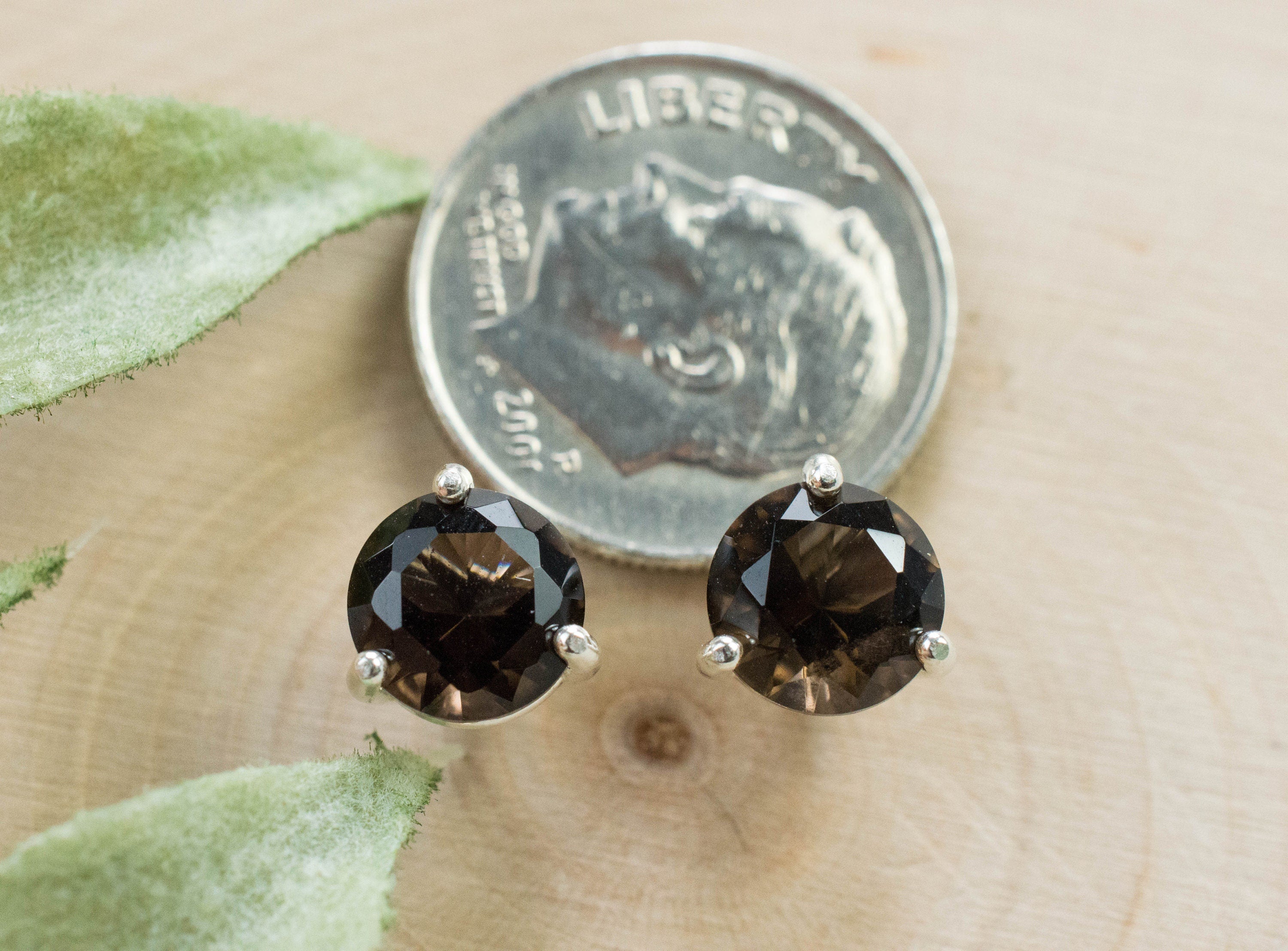 Smoky Quartz Earrings; Genuine Untreated USA Quartz; 2.260cts