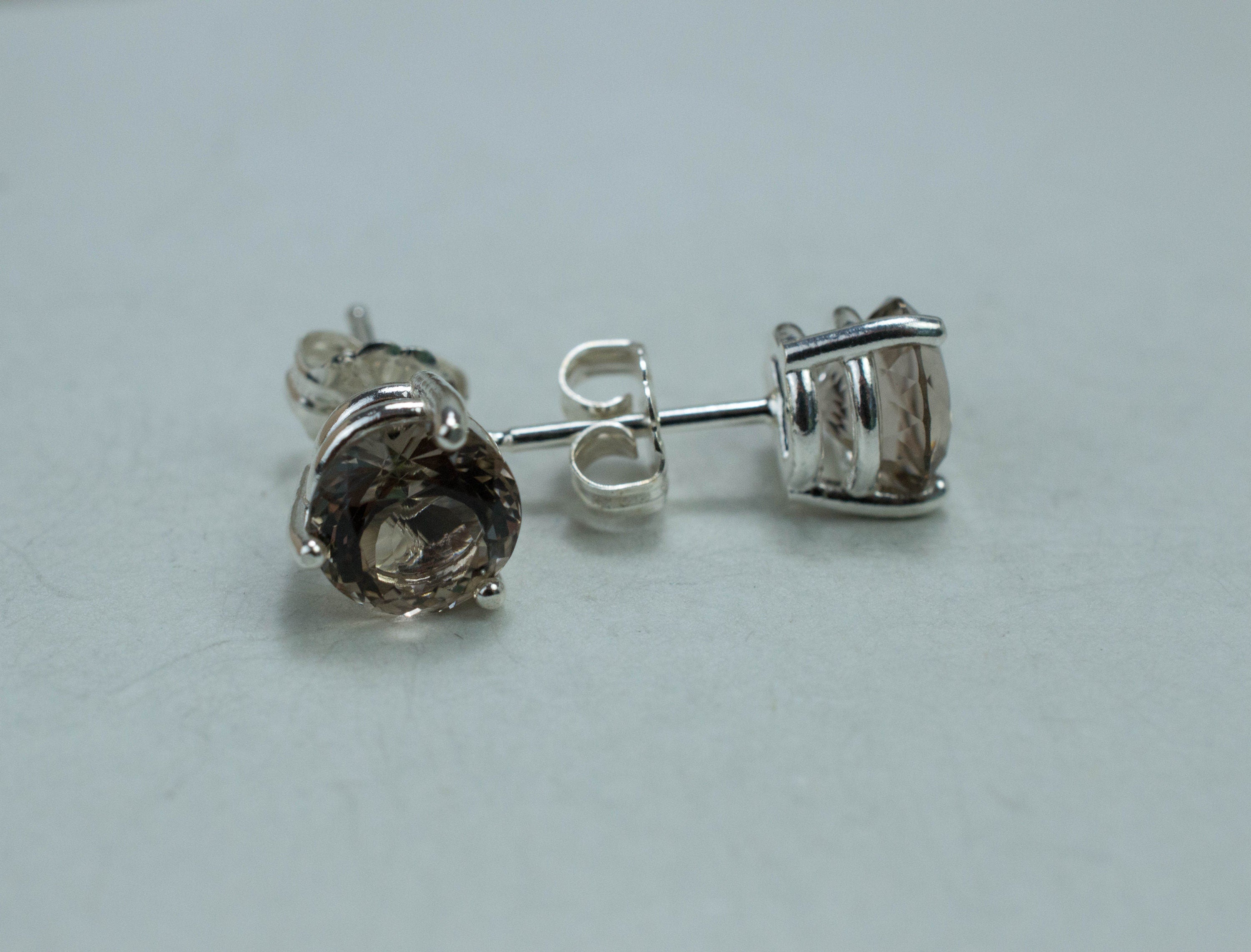 Smoky Quartz Earrings; Genuine Untreated USA Quartz; 2.465cts