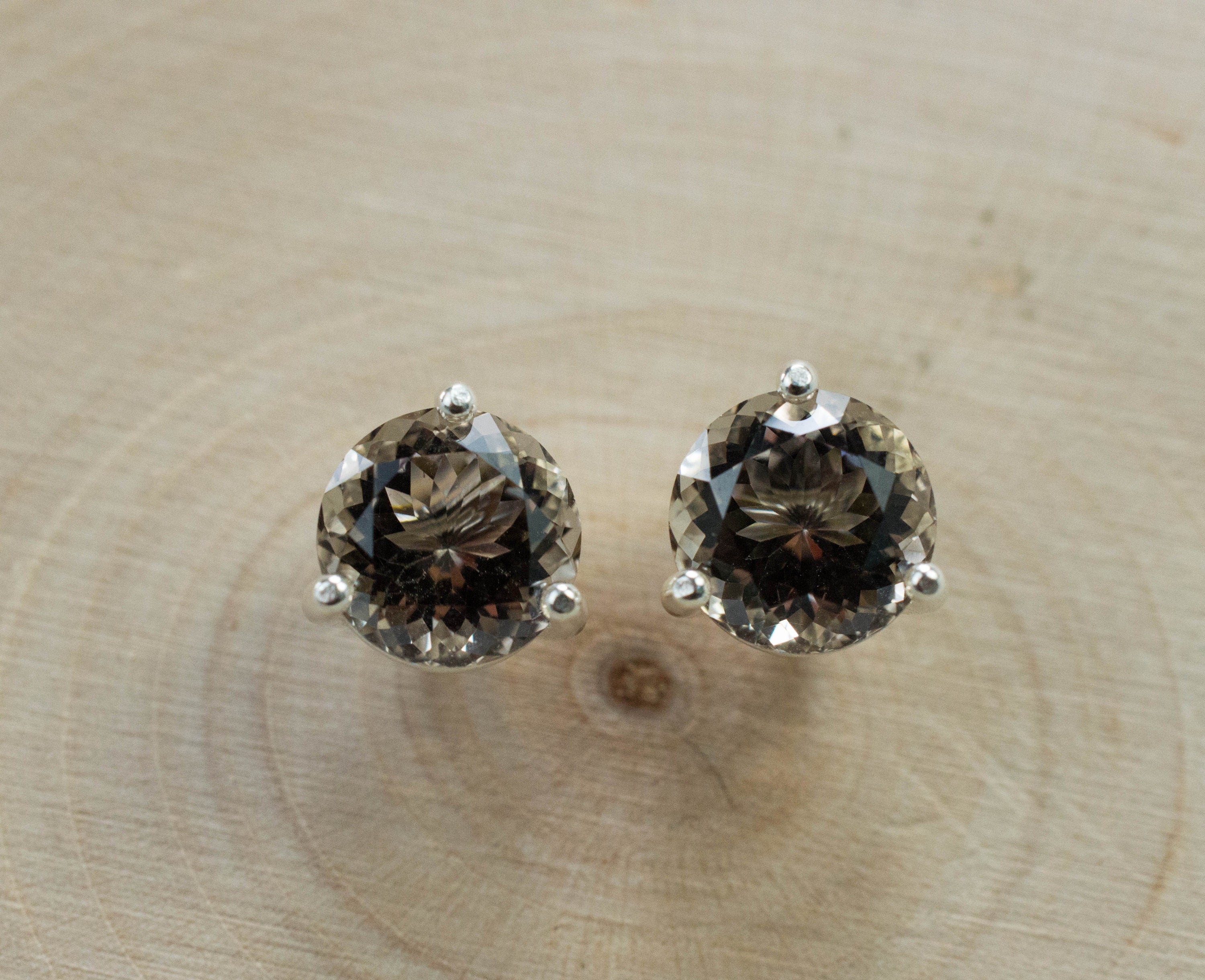 Smoky Quartz Earrings; Genuine Untreated USA Quartz; 2.465cts