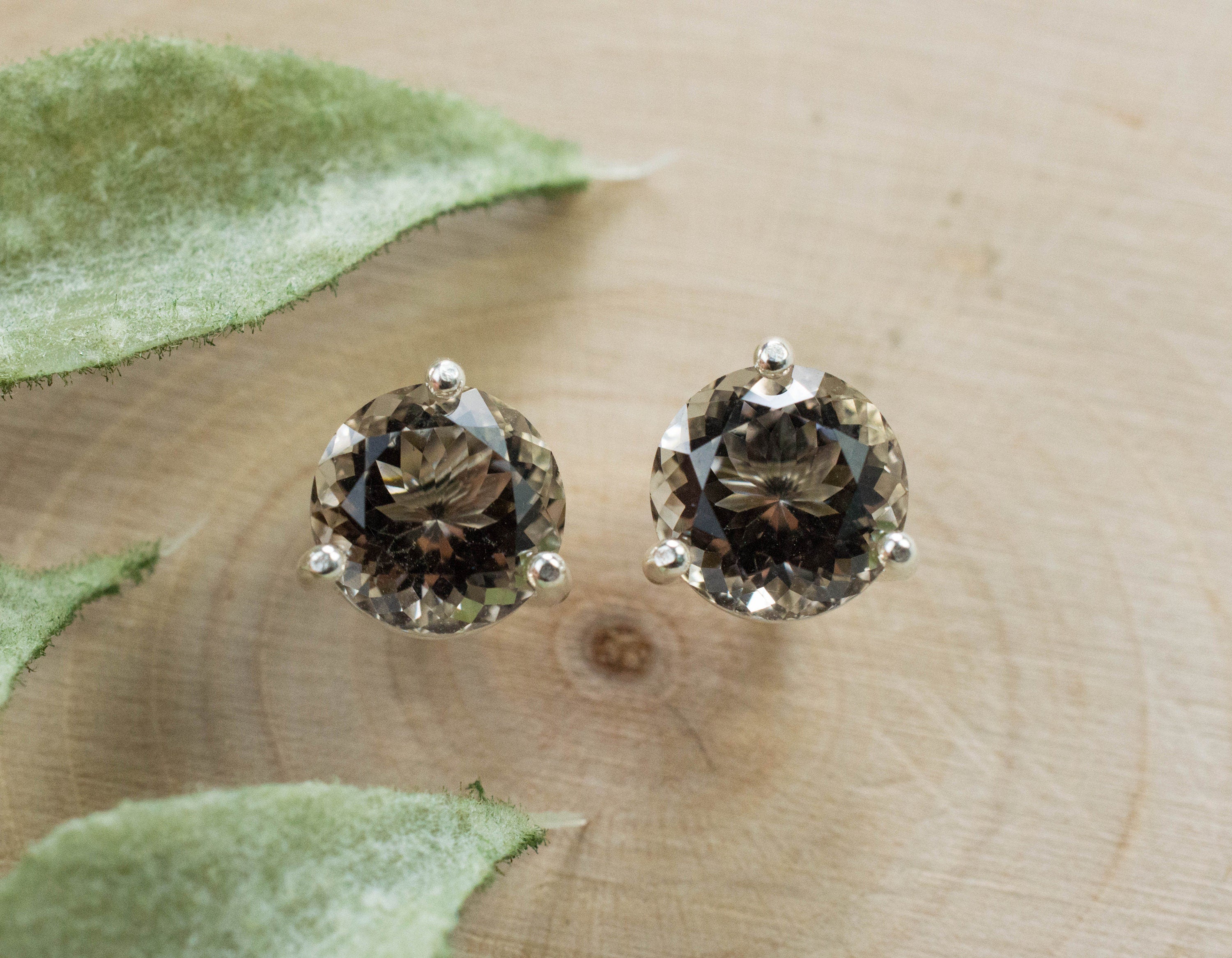 Smoky Quartz Earrings; Genuine Untreated USA Quartz; 2.465cts