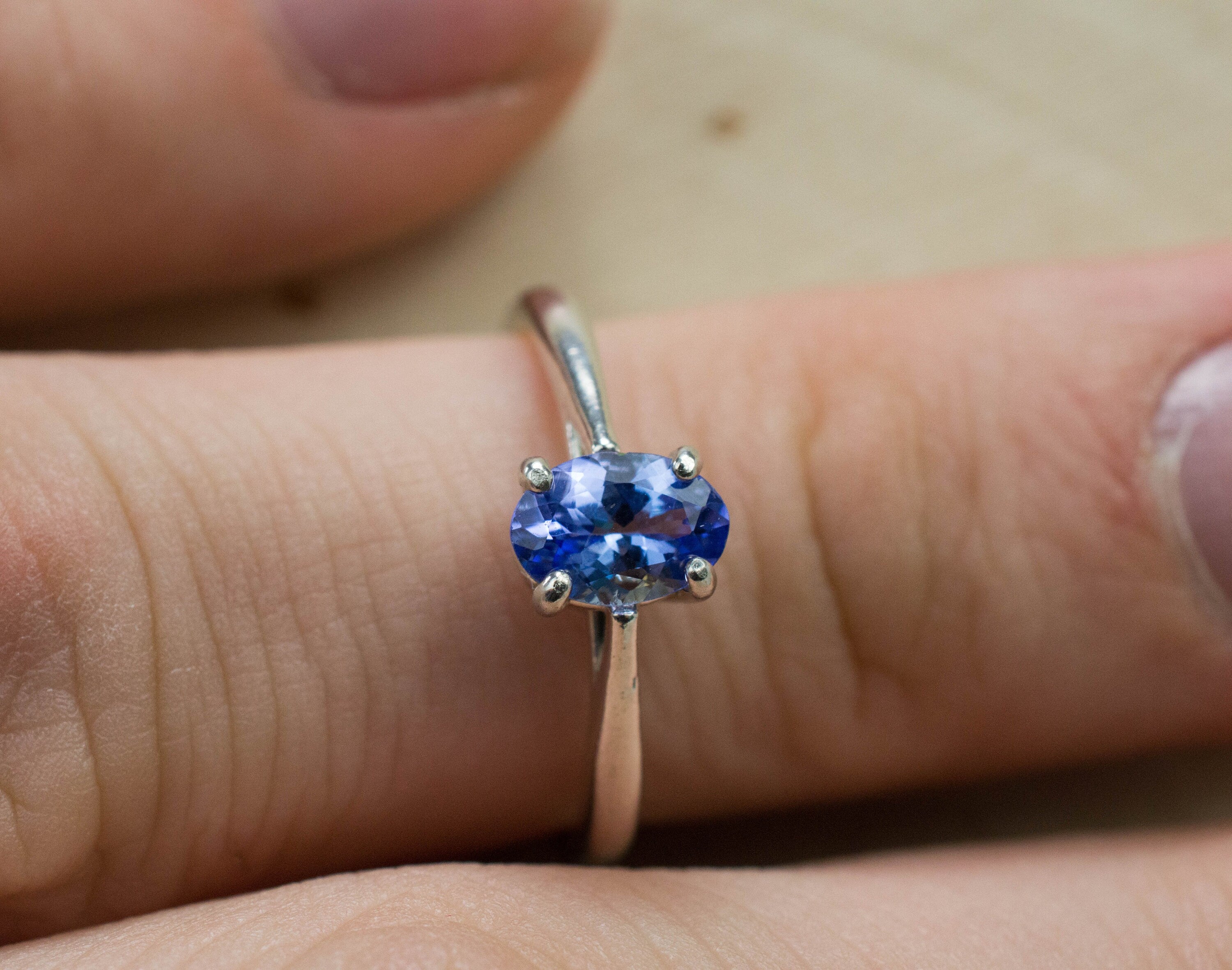 Tanzanite Ring; Genuine Untreated Tanzania Tanzanite; 0.640cts