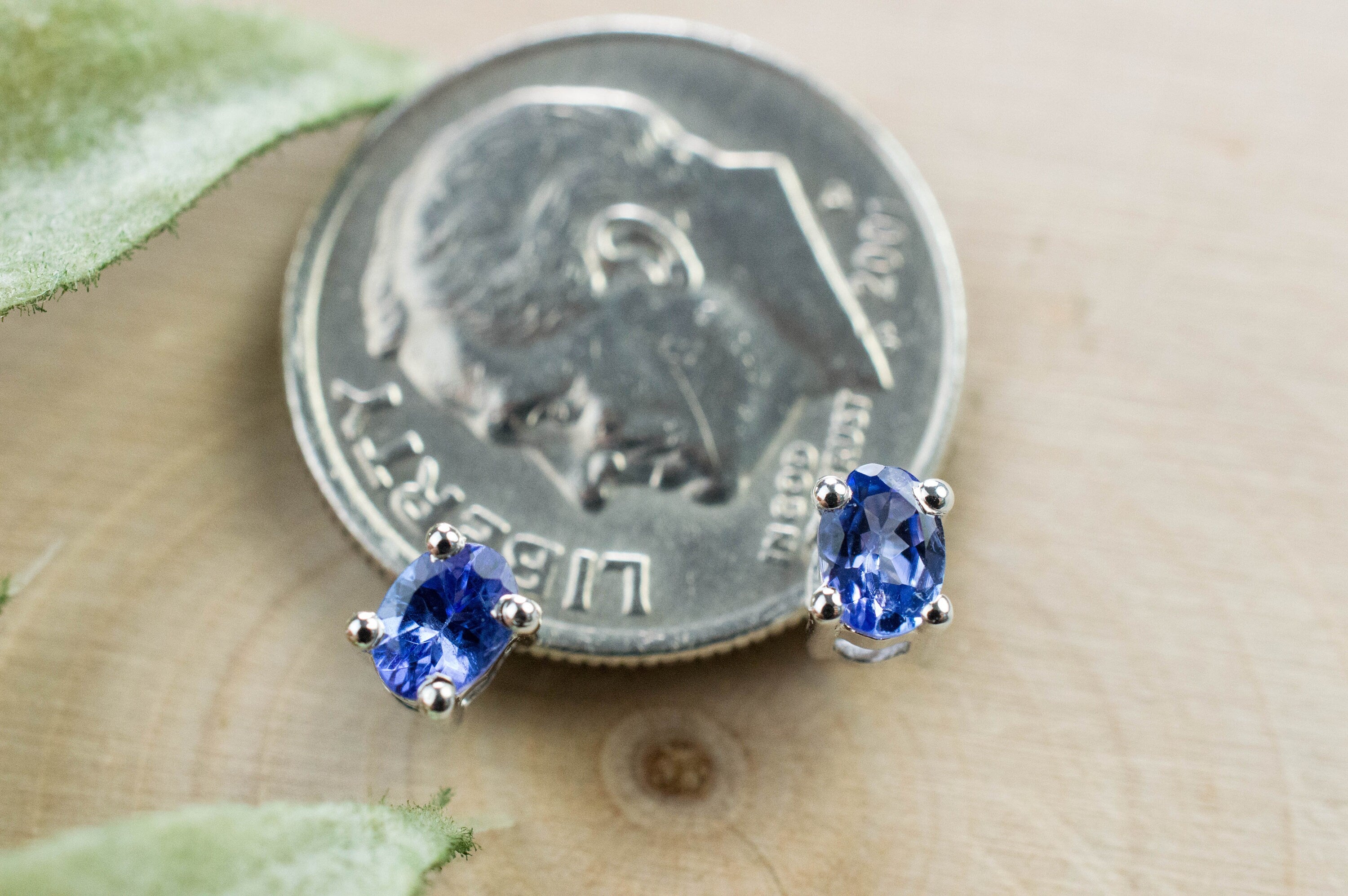 Tanzanite Earrings; Natural Tanzania Tanzanite; 0.275cts