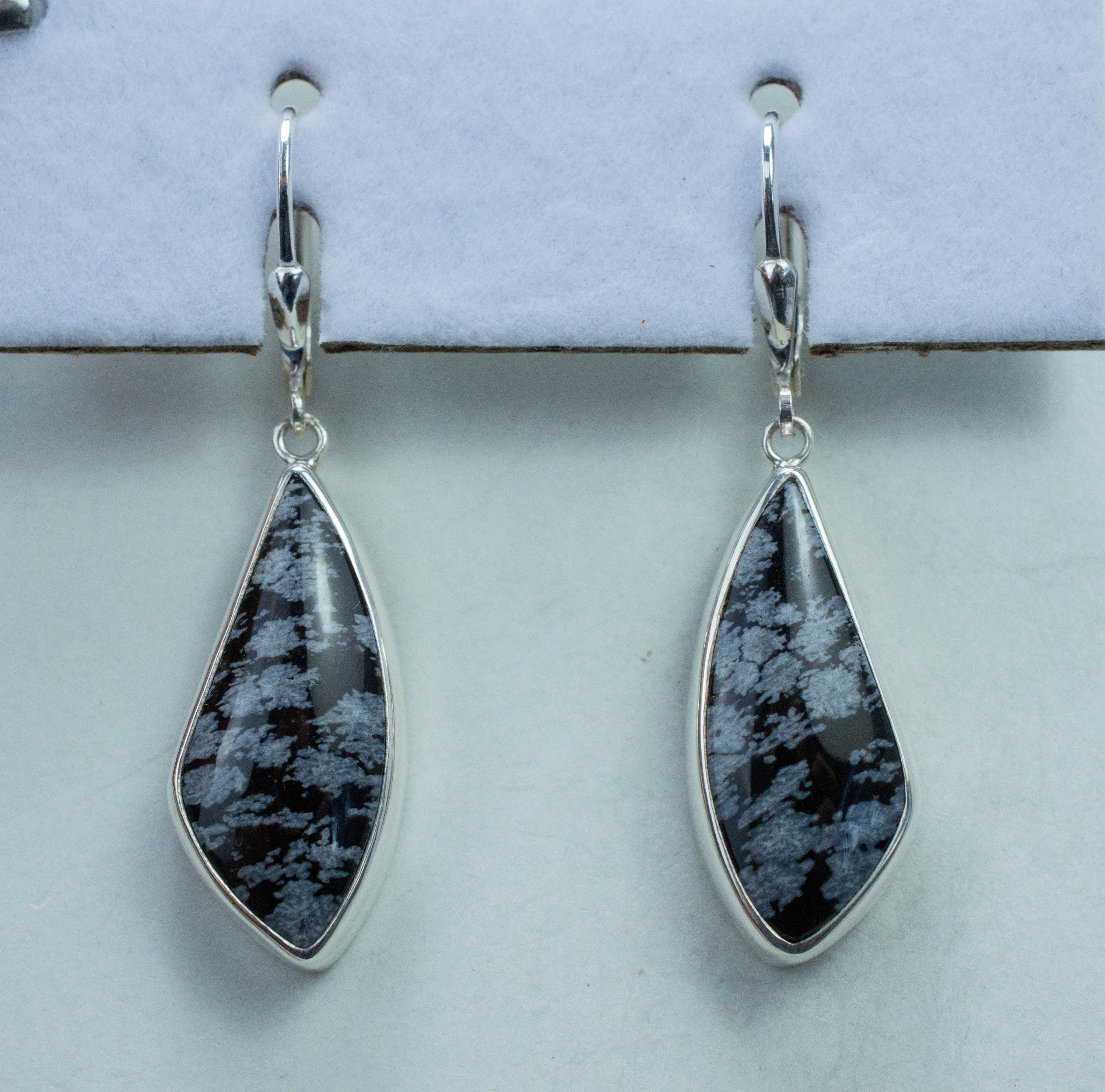 Snowflake Obsidian Earrings; Natural Untreated Utah Obsidian