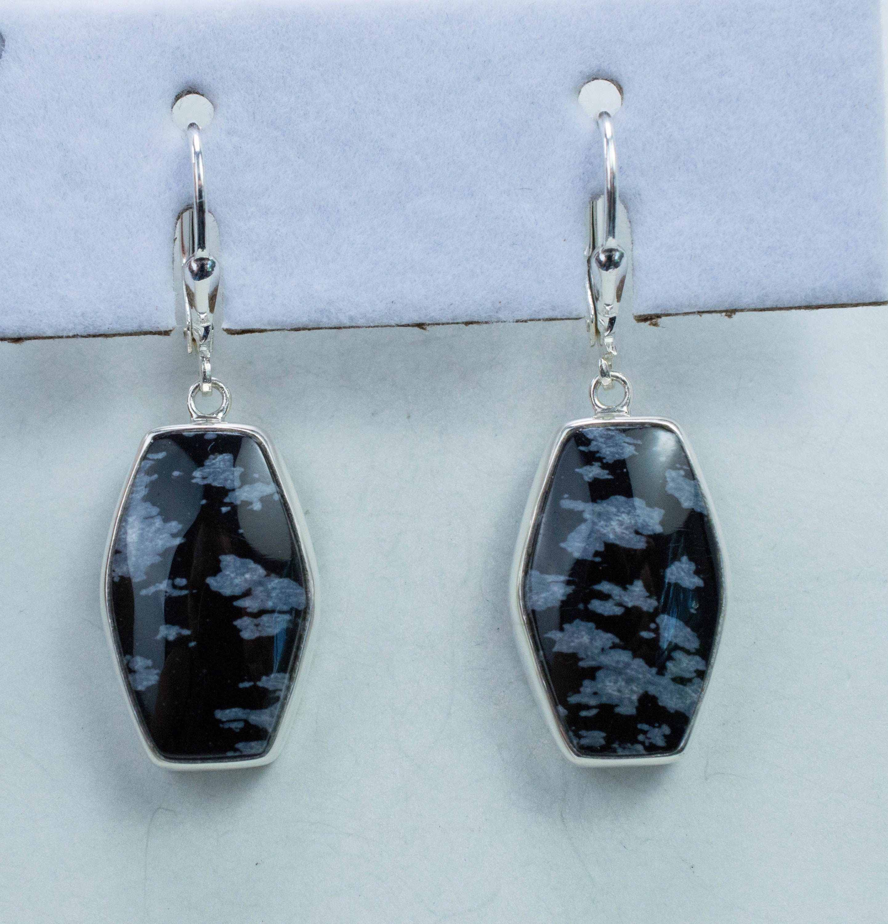 Snowflake Obsidian Earrings; Natural and Untreated Utah Obsidian