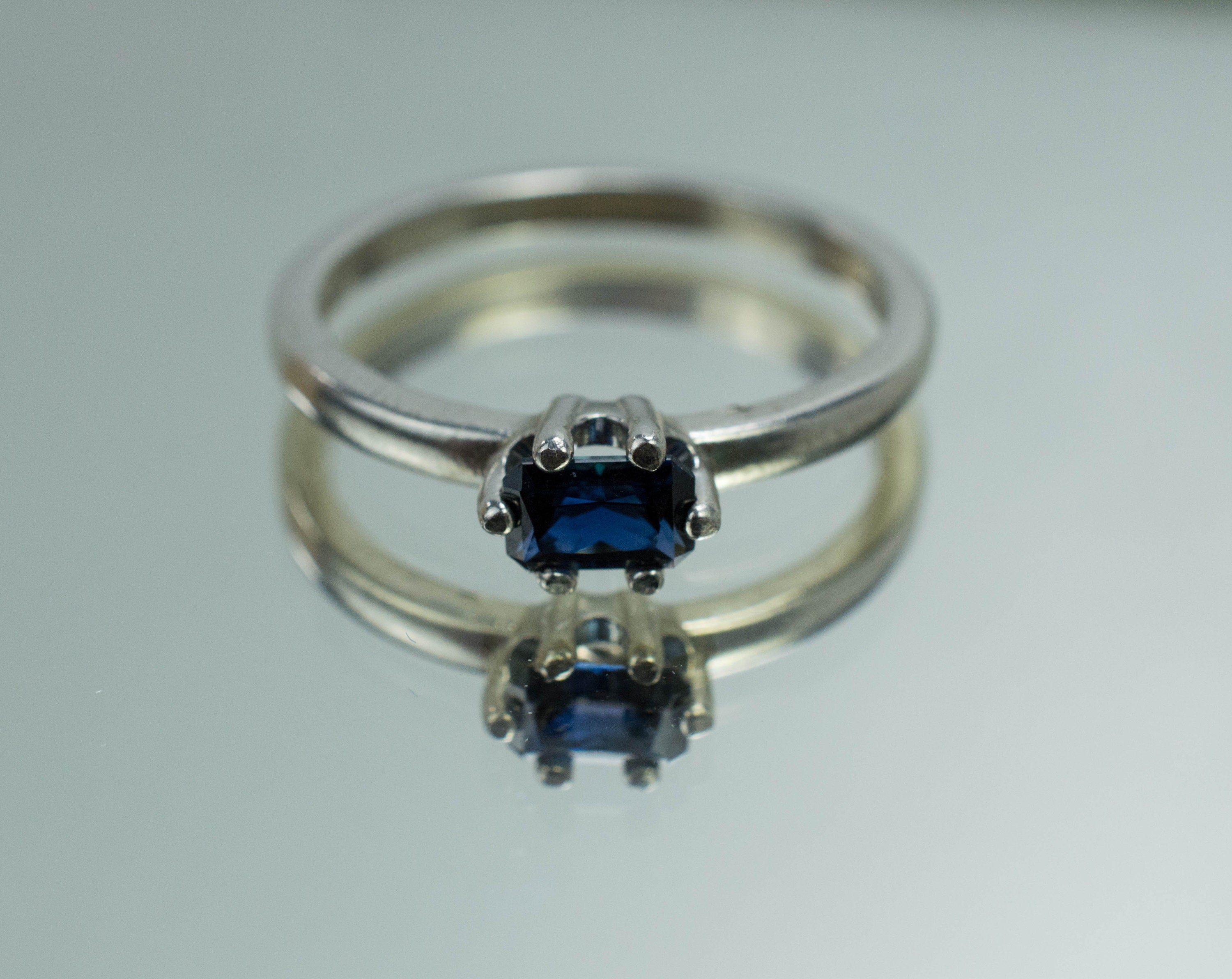 Blue Sapphire Ring, Genuine Untreated Tanzania Sapphire; 0.455cts