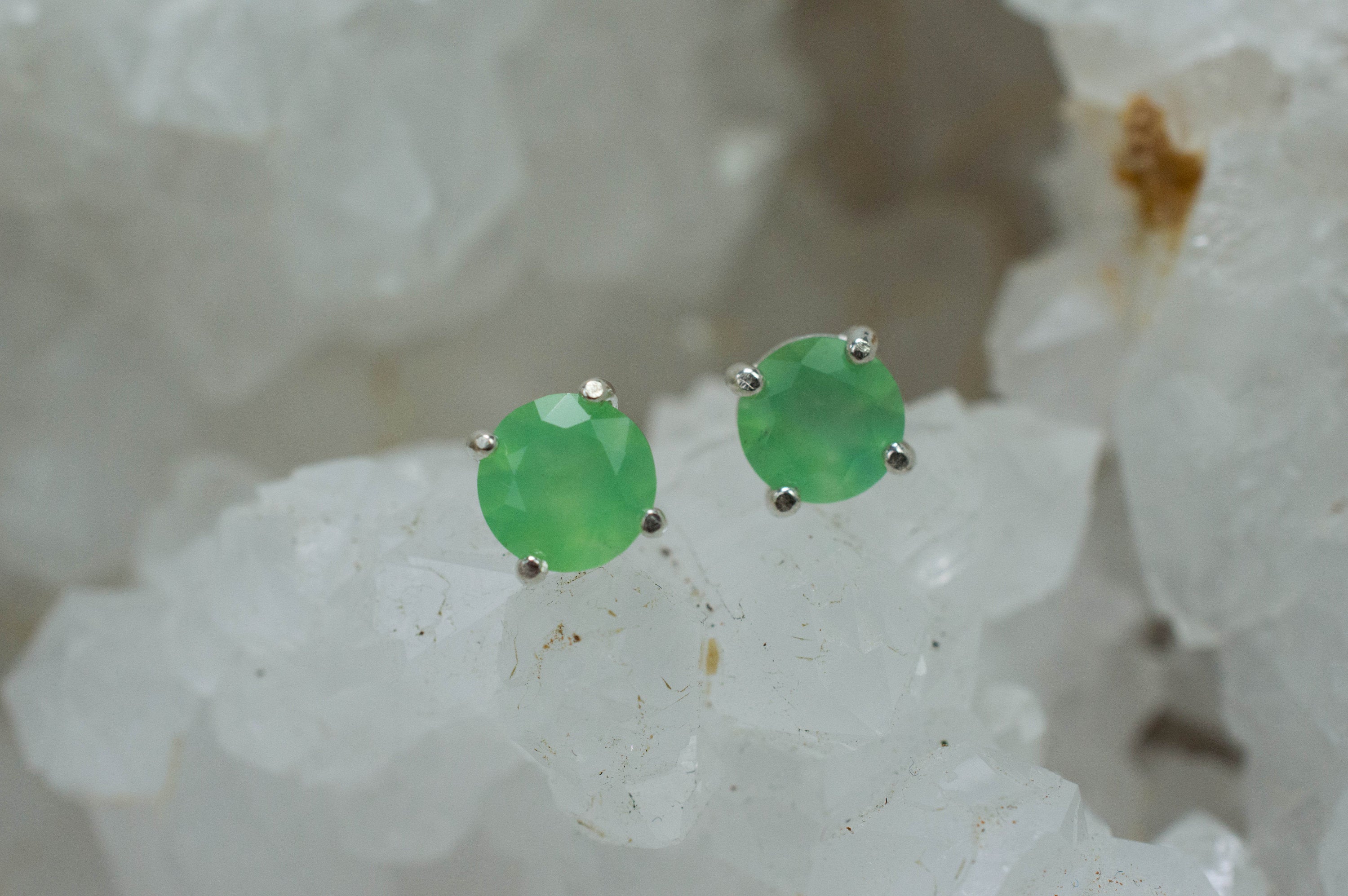 Chrysoprase Earrings, Natural Untreated Australian Chrysoprase; 1.300cts