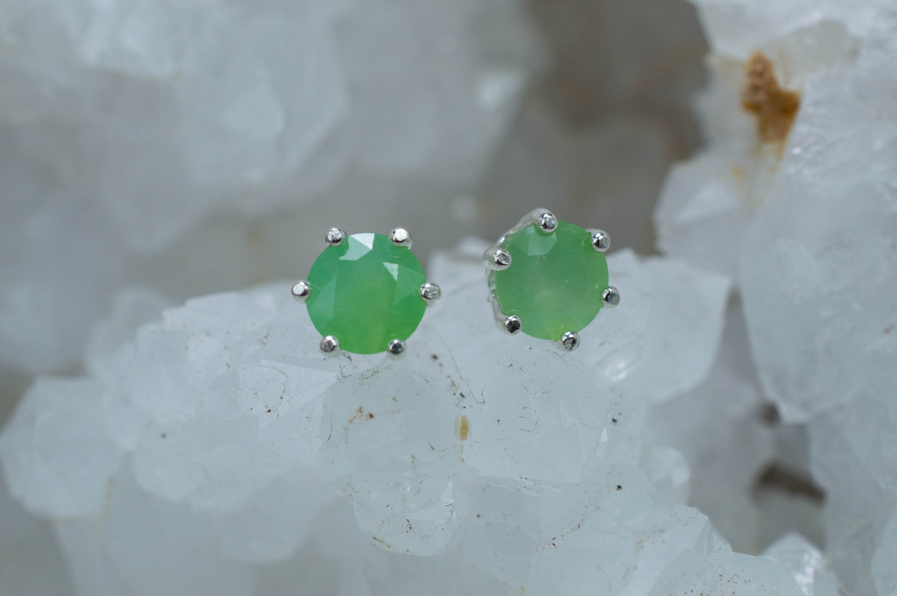 Chrysoprase Earrings, Natural Untreated Australian Chrysoprase; 1.455cts