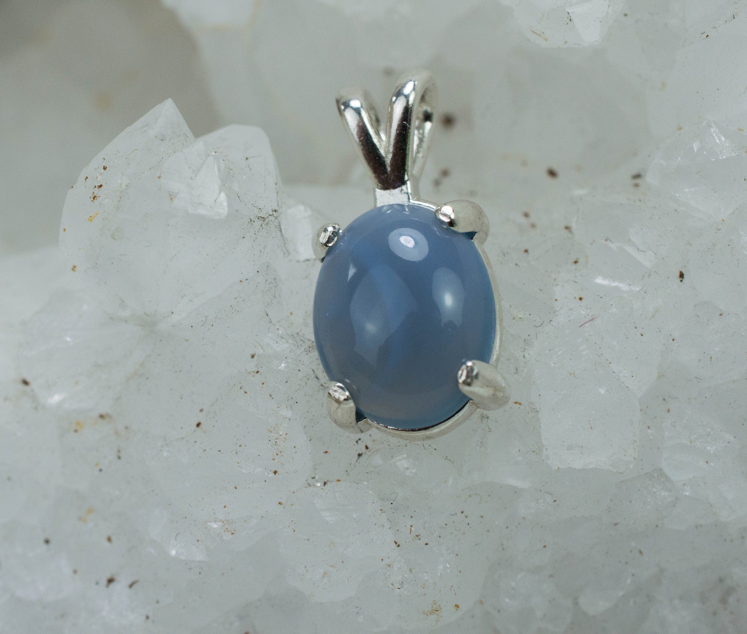 Blue Opal Pendant; Natural Untreated Oregon Owyhee Opal; 3.305cts