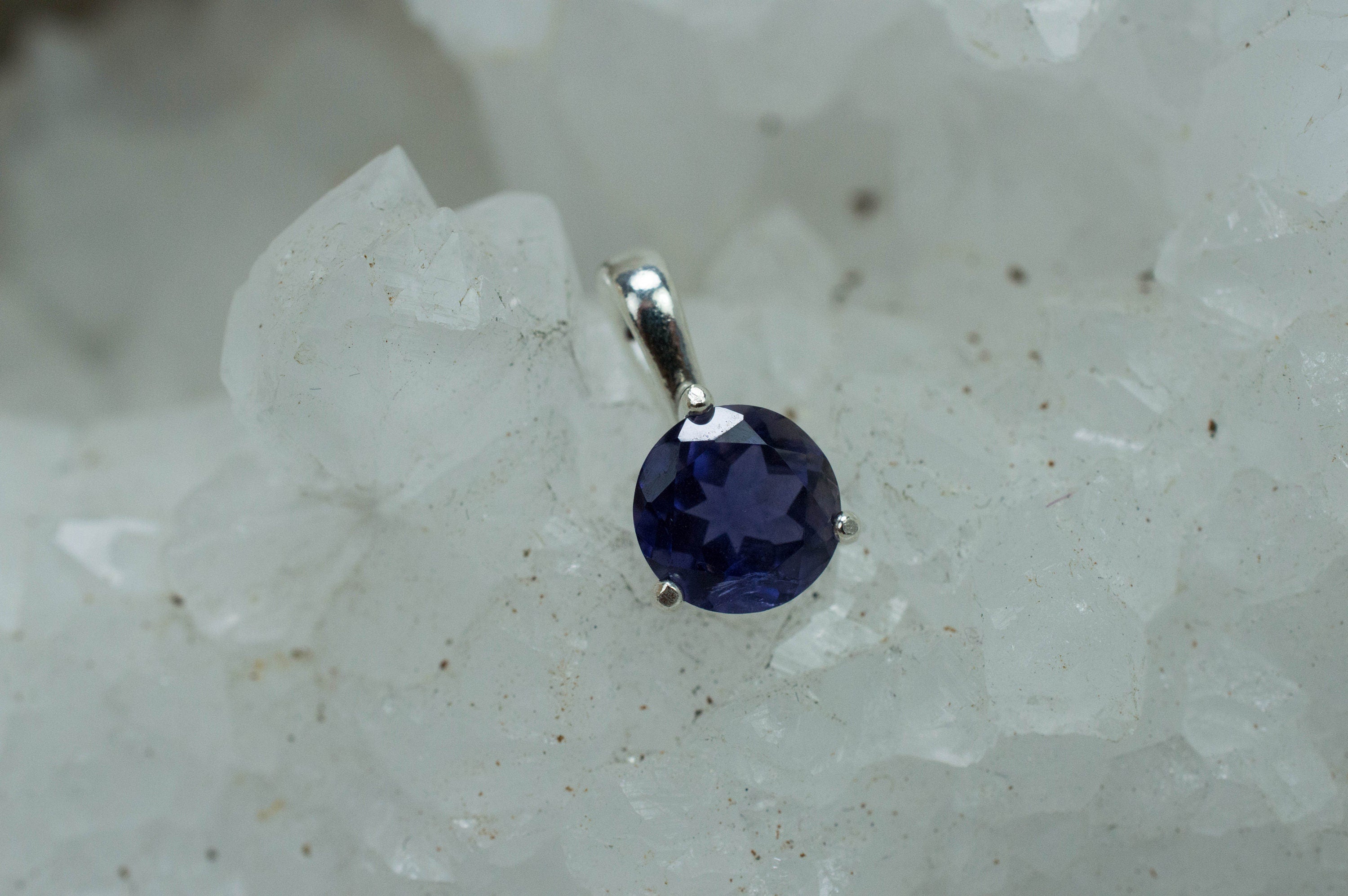 Iolite Pendant; Genuine Untreated Madagascar Iolite; 1.230cts