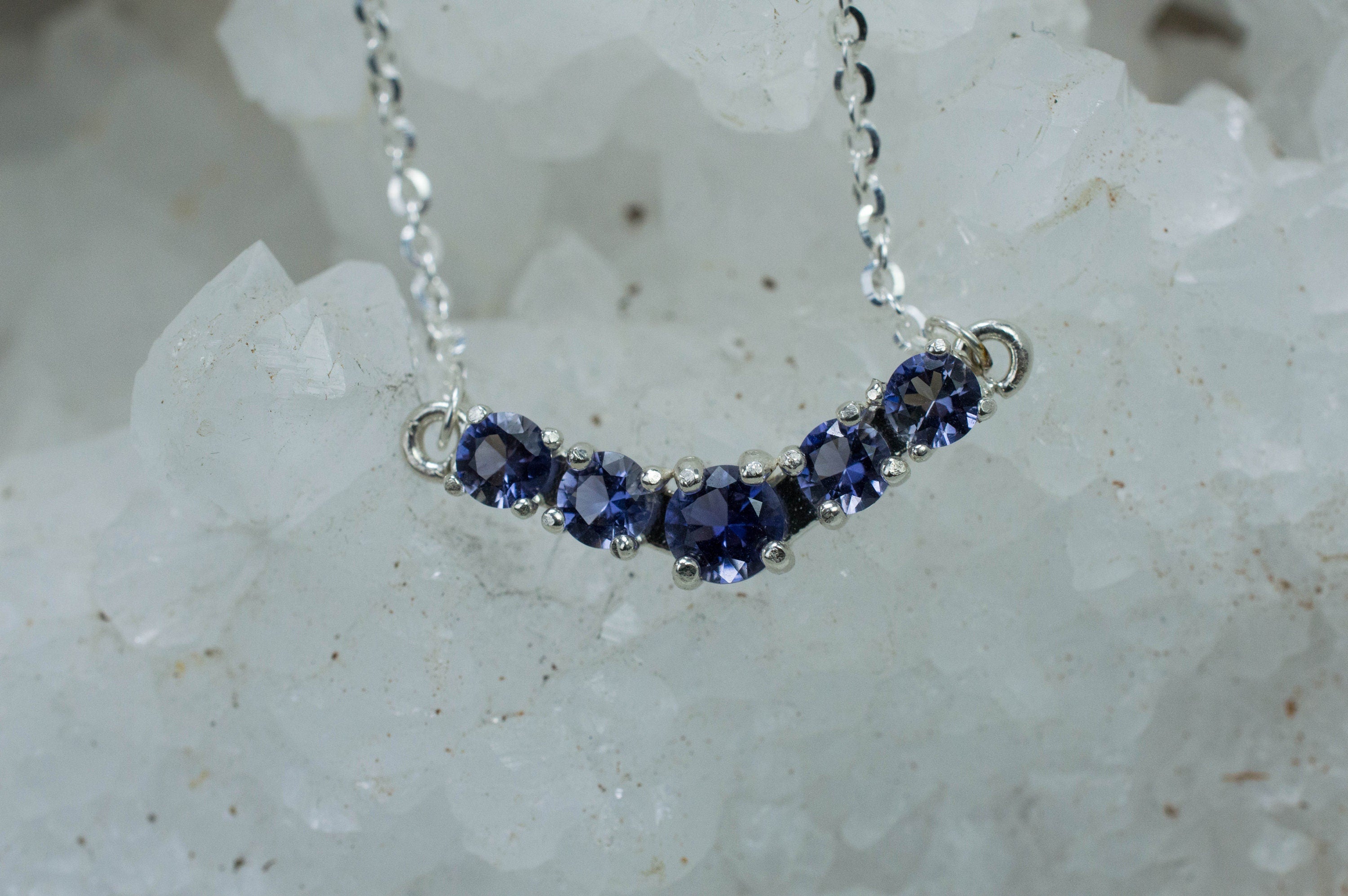 Iolite Necklace; Genuine Untreated Madagascar Iolite; 1.100cts