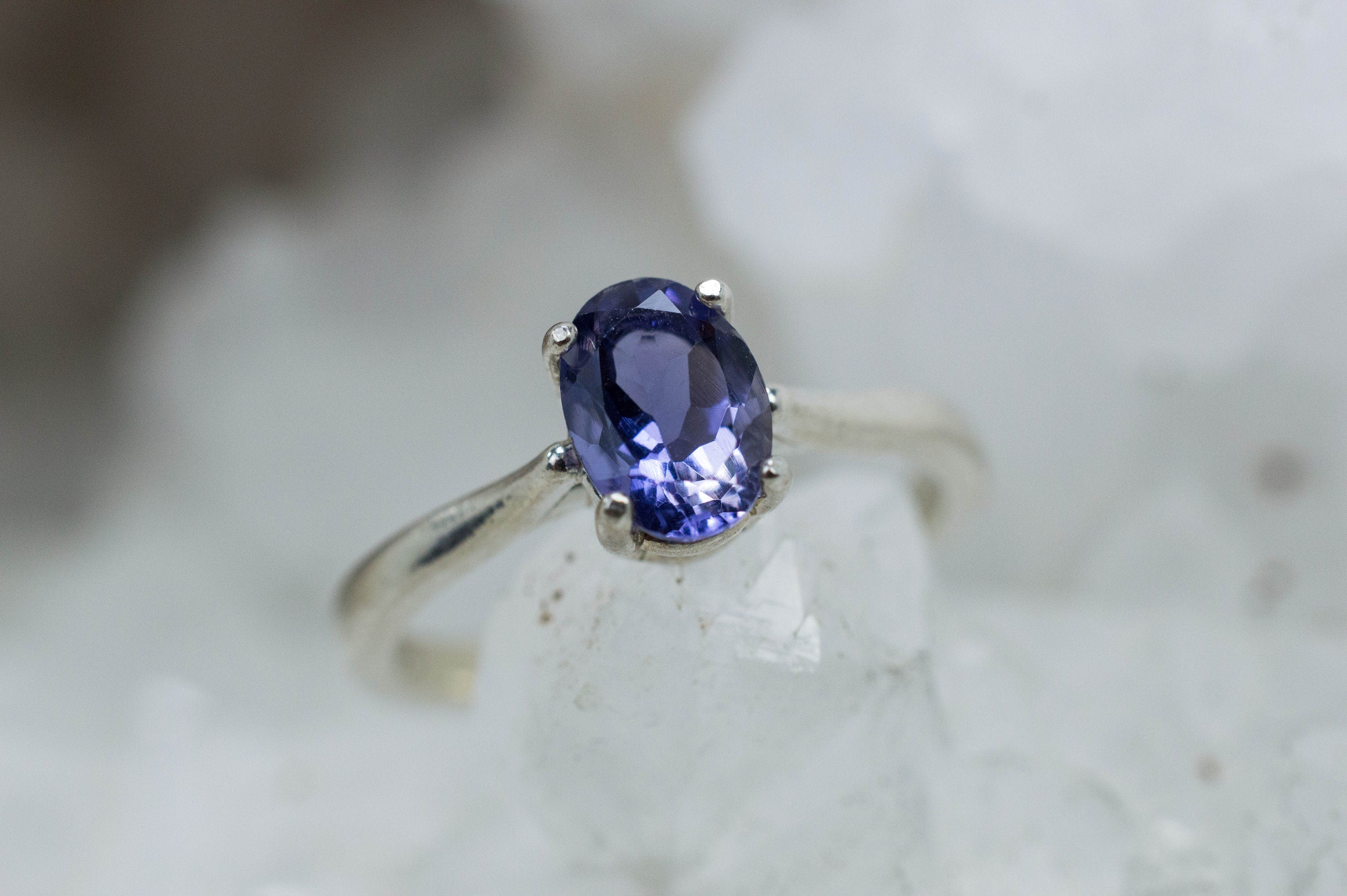 Iolite Ring; Natural Untreated Madagascar Iolite; 0.610cts