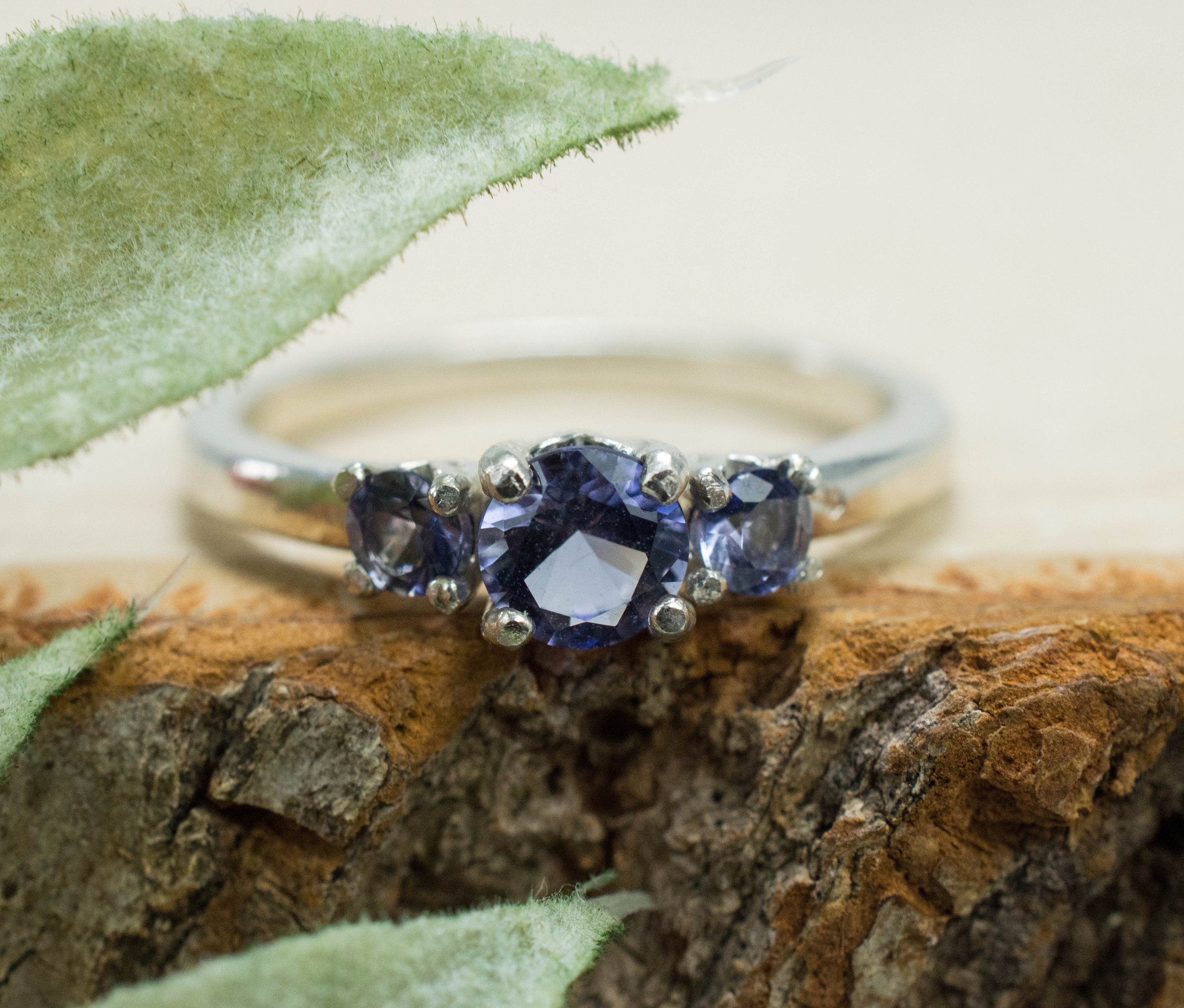 Iolite Ring; Natural Untreated Madagascar Iolites; 0.530cts