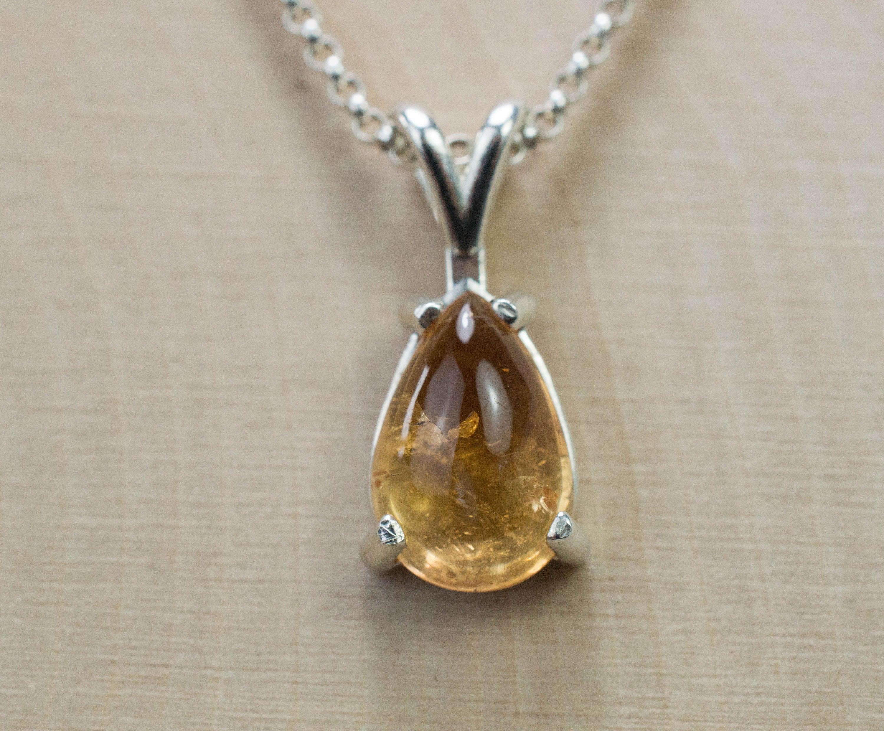 Imperial Topaz Pendant; Genuine Untreated Brazilian Topaz; 3.740cts