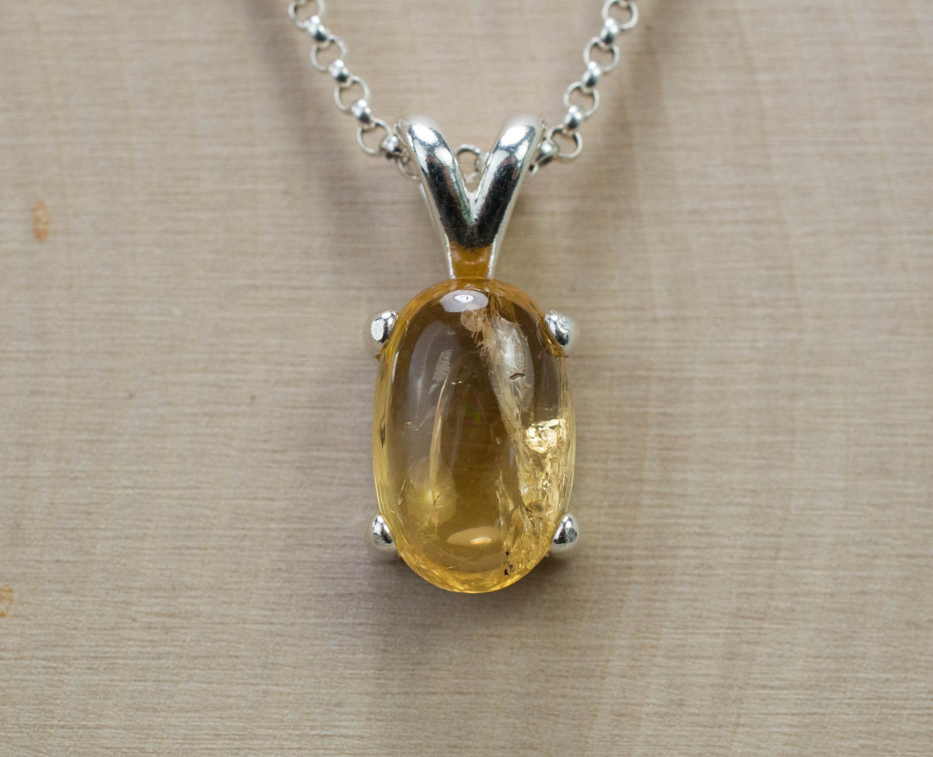 Imperial Topaz Pendant; Genuine Untreated Brazilian Topaz; 4.315cts