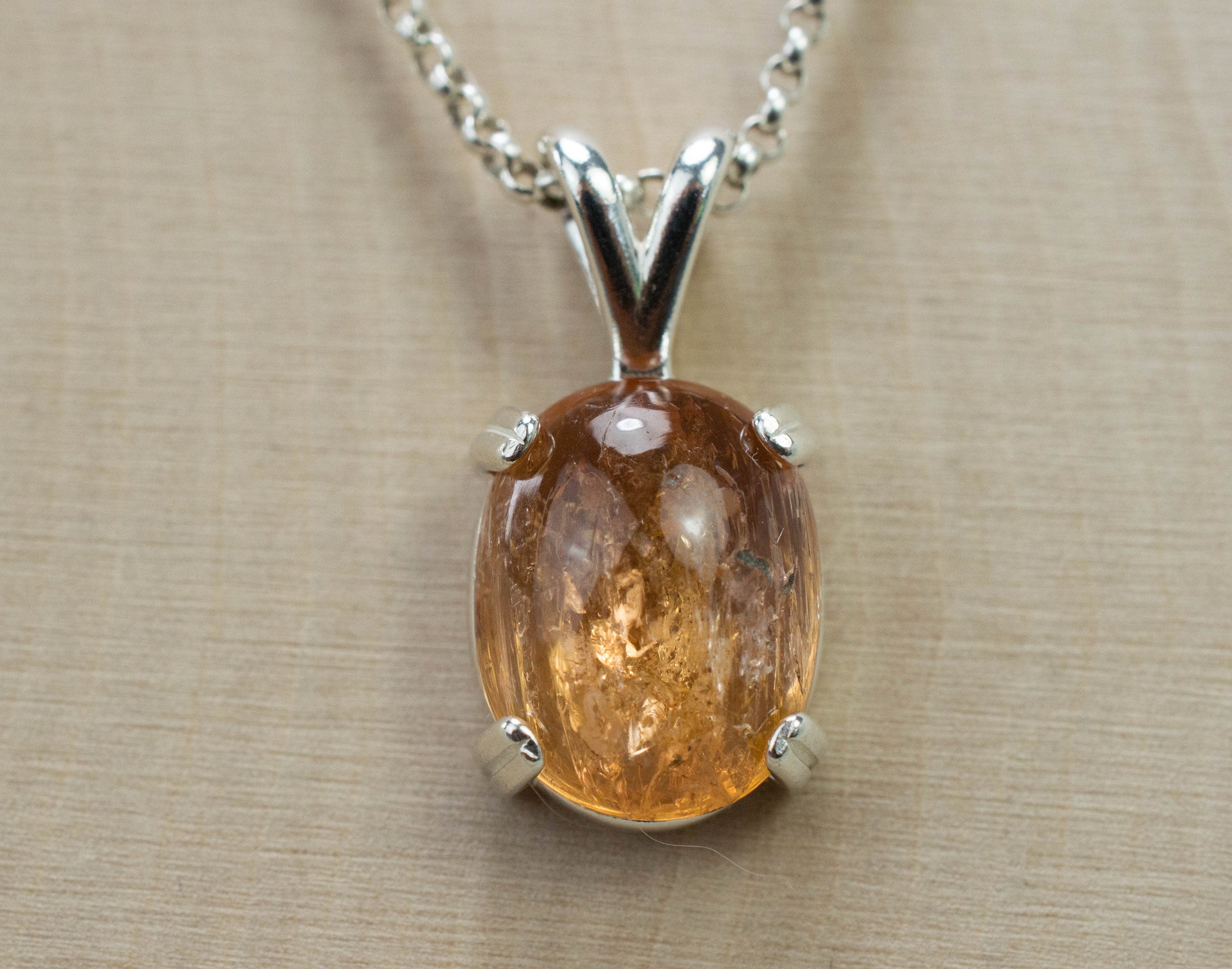 Imperial Topaz Pendant; Genuine Untreated Brazilian Topaz; 5.905cts