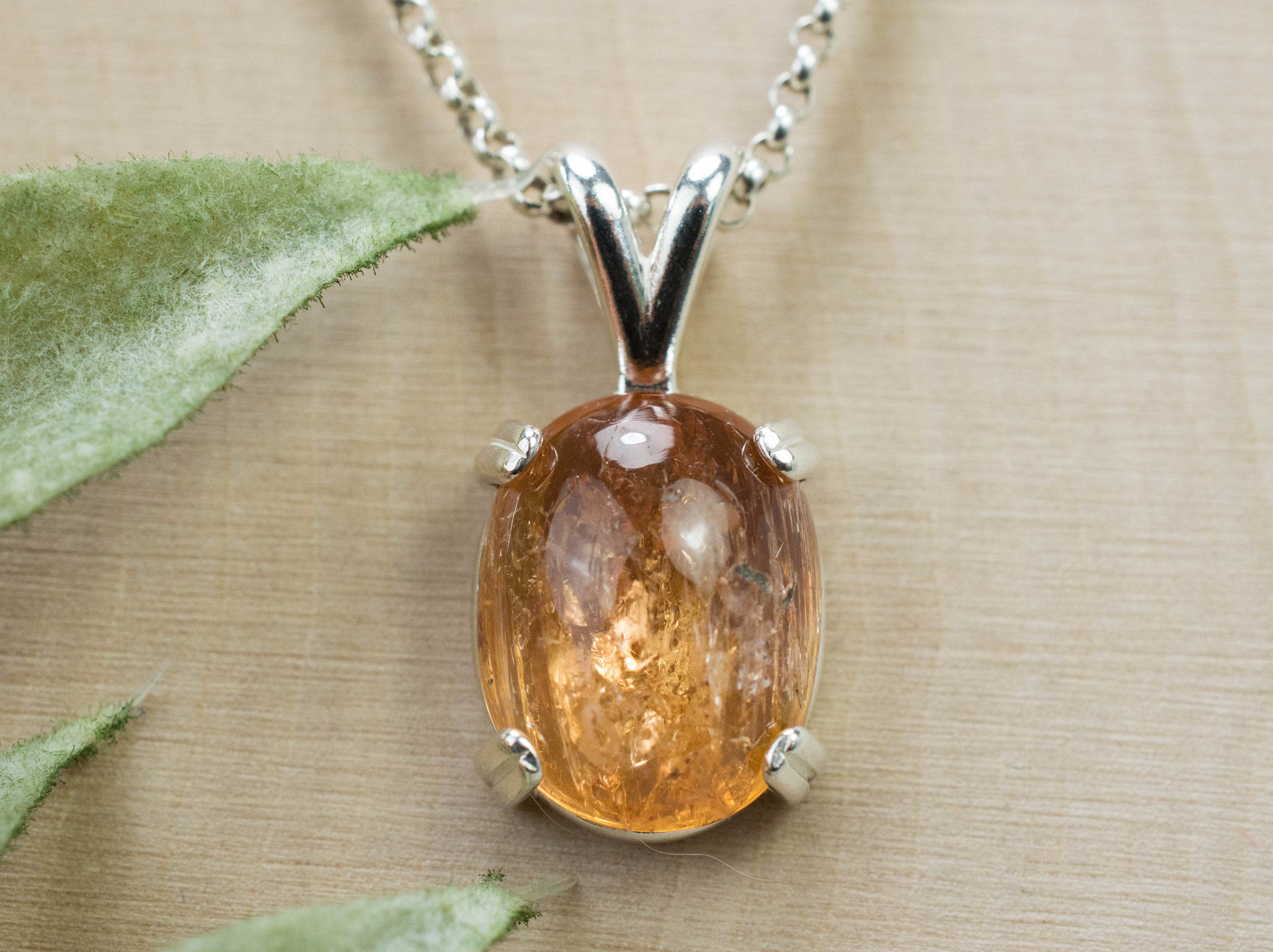 Imperial Topaz Pendant; Genuine Untreated Brazilian Topaz; 5.905cts