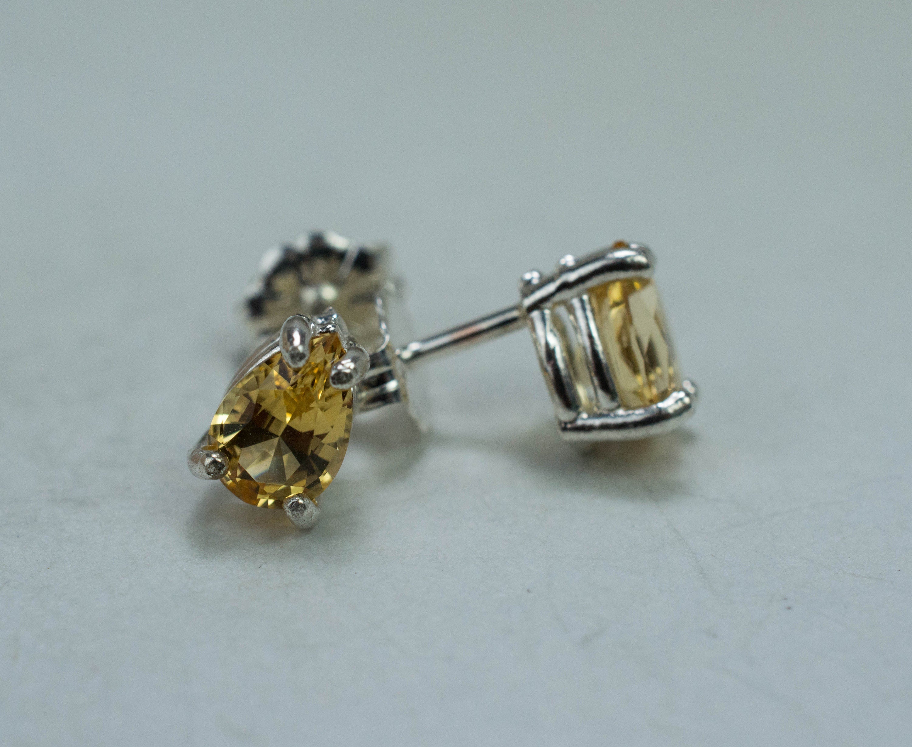 Imperial Topaz Earrings; Natural Untreated Brazil Topaz; 1.350cts