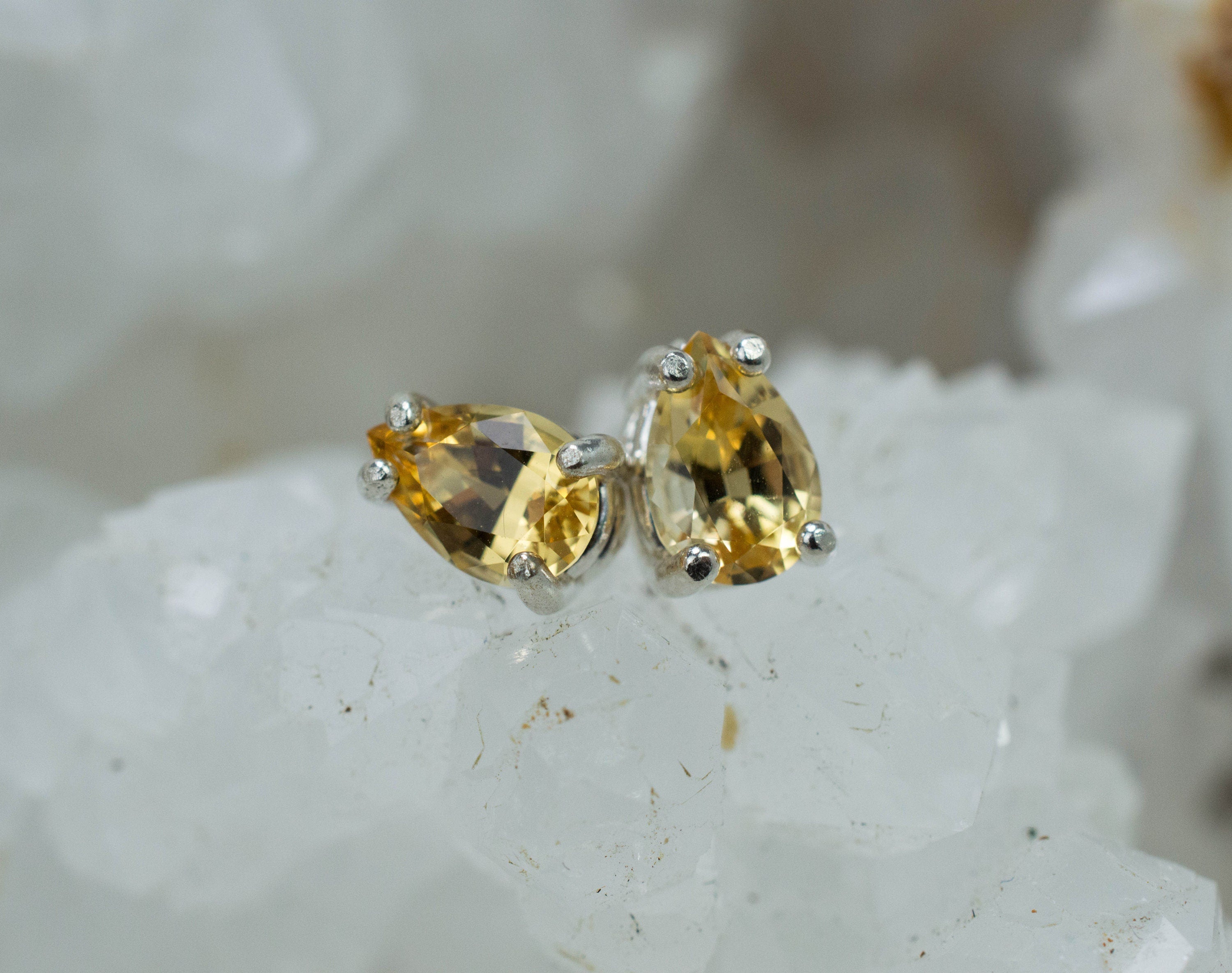 Imperial Topaz Earrings; Natural Untreated Brazil Topaz; 1.350cts