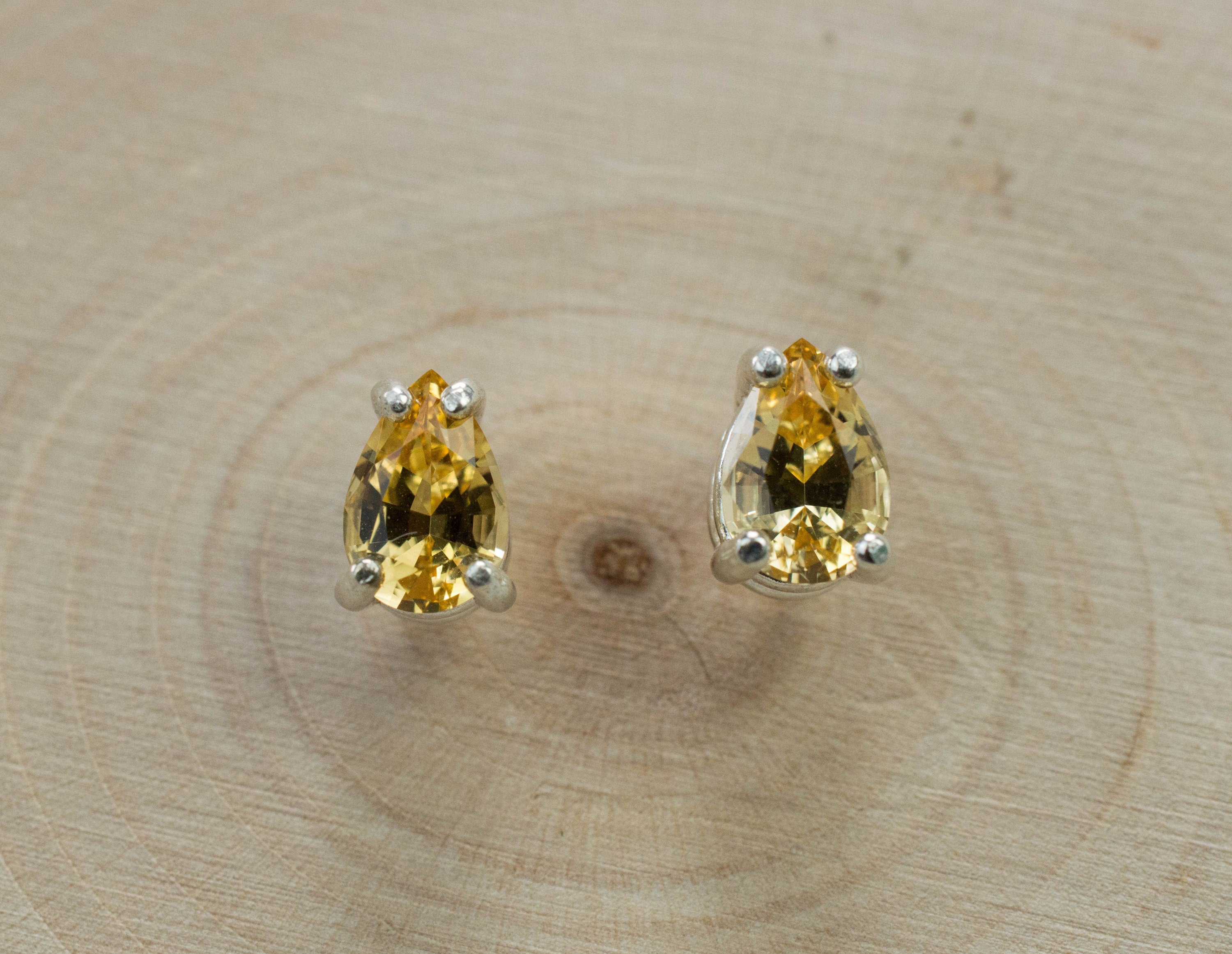 Imperial Topaz Earrings; Natural Untreated Brazil Topaz; 1.350cts