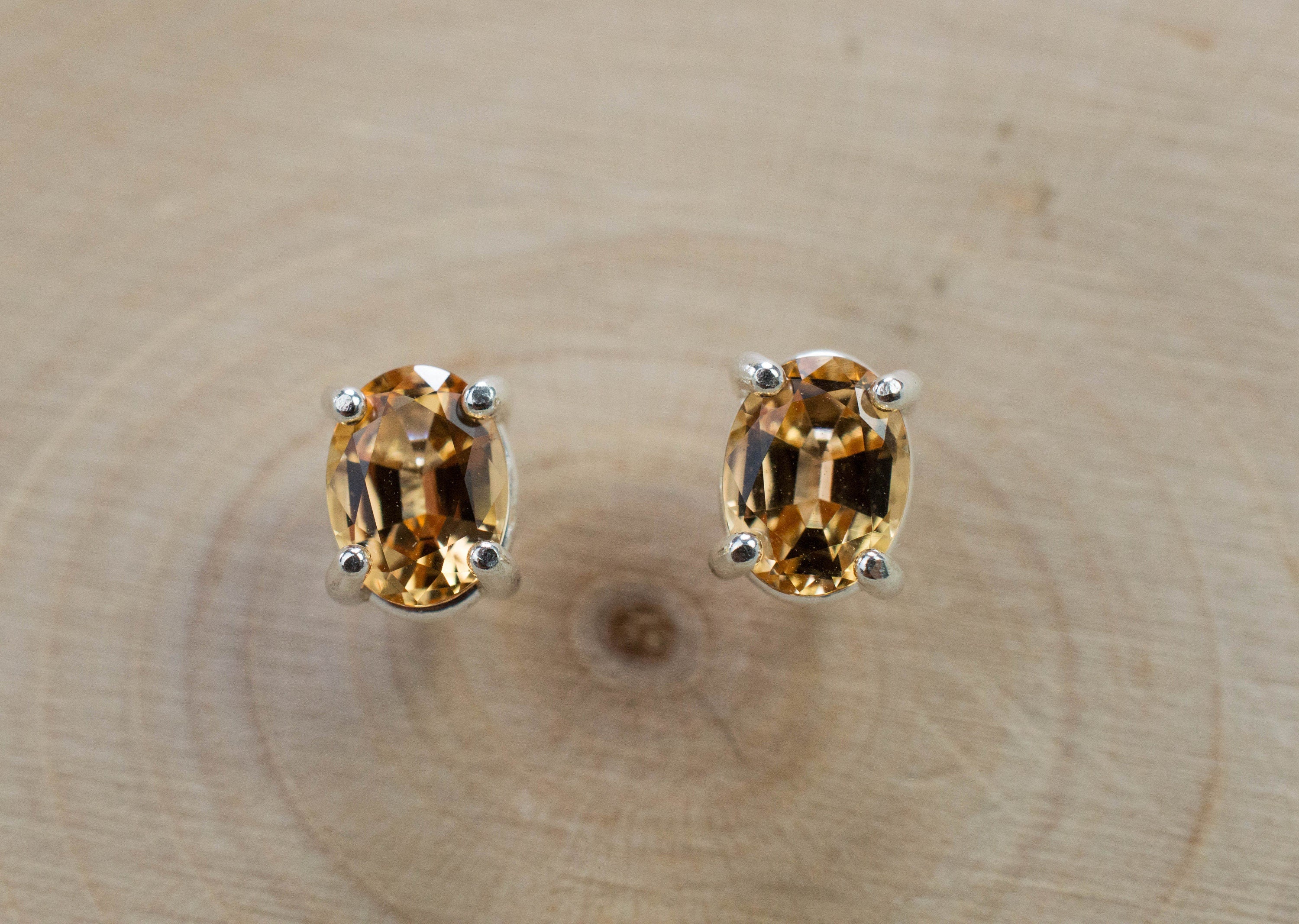 Imperial Topaz Earrings; Natural Untreated Brazil Topaz; 1.360cts