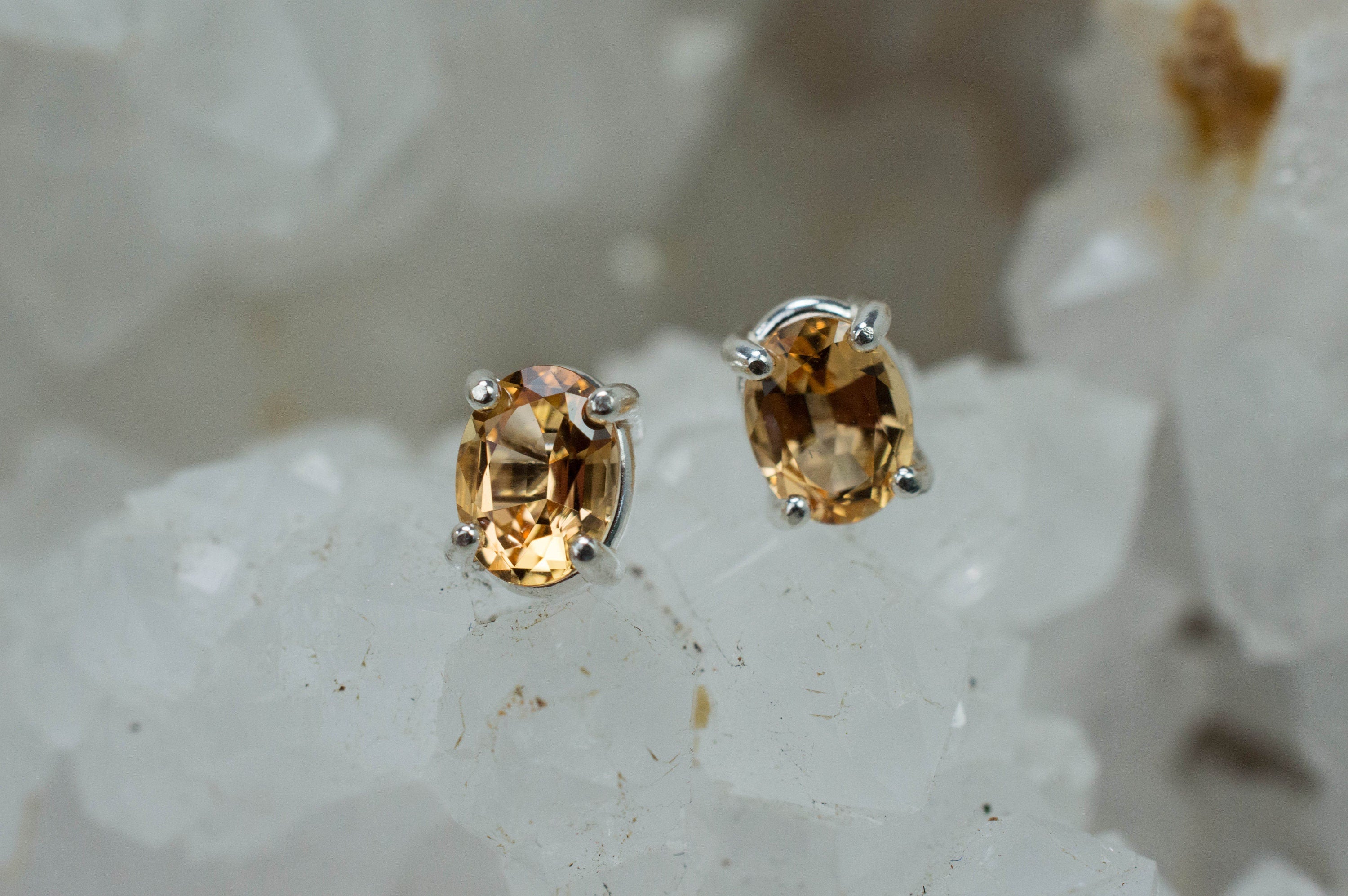 Imperial Topaz Earrings; Natural Untreated Brazil Topaz; 1.360cts