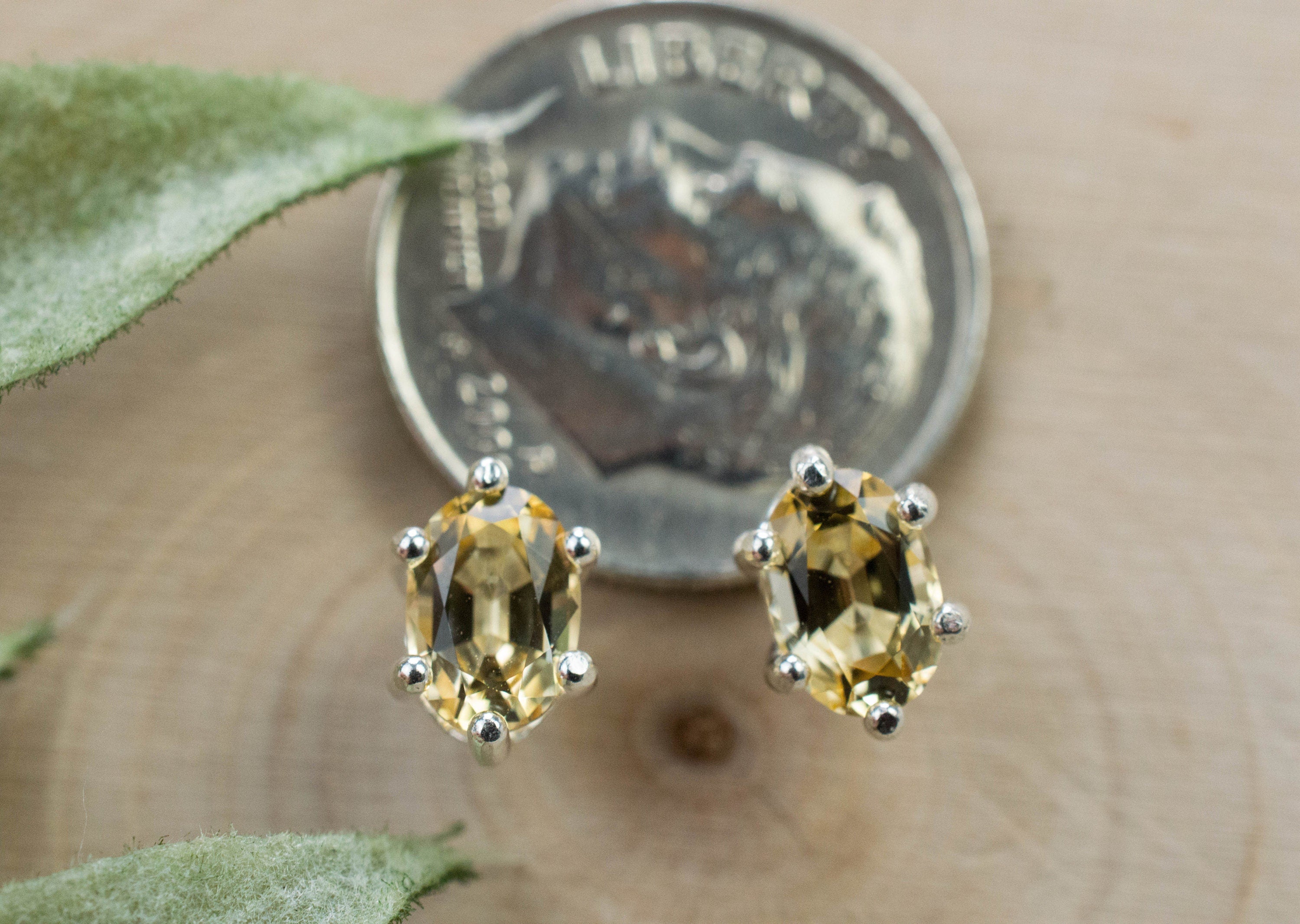 Imperial Topaz Earrings; Natural Untreated Brazil Topaz; 1.420cts