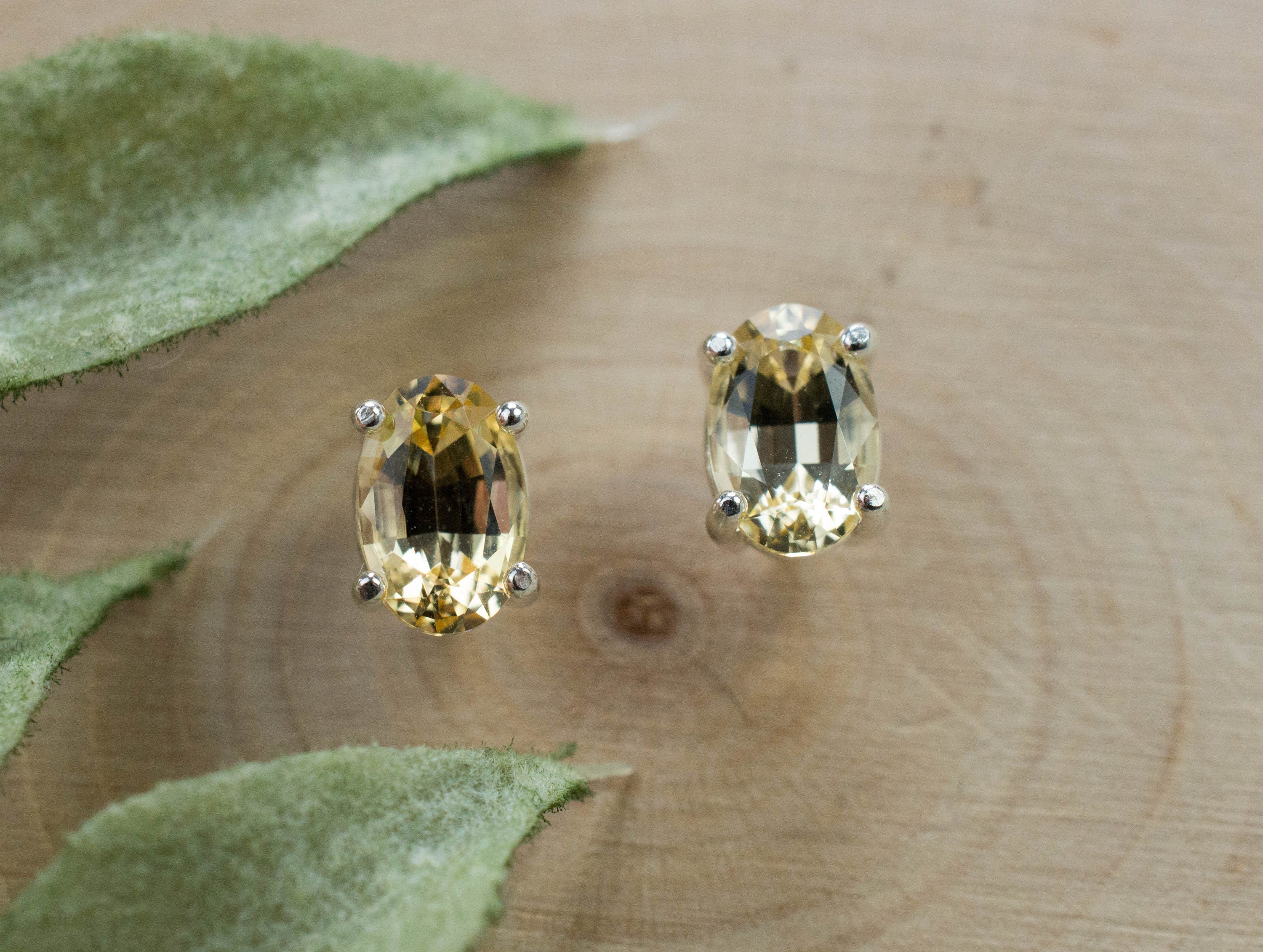 Imperial Topaz Earrings; Natural Untreated Brazil Topaz; 1.630cts