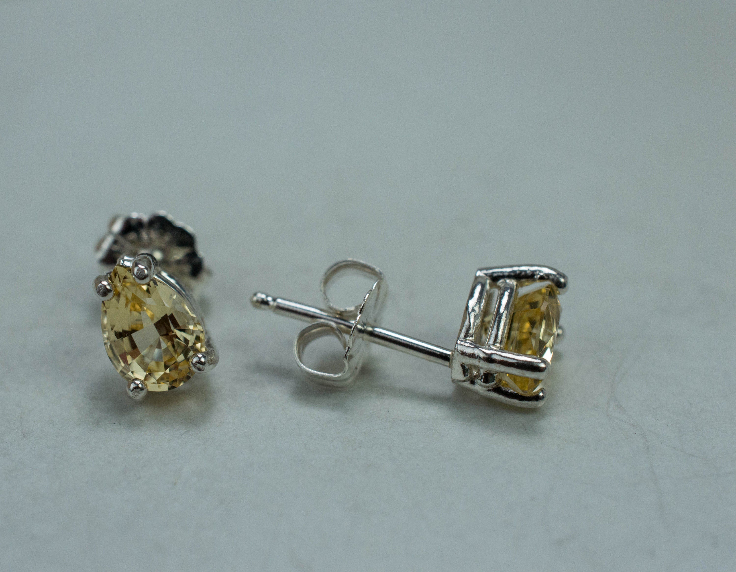 Imperial Topaz Earrings; Natural Untreated Brazil Topaz; 1.550cts