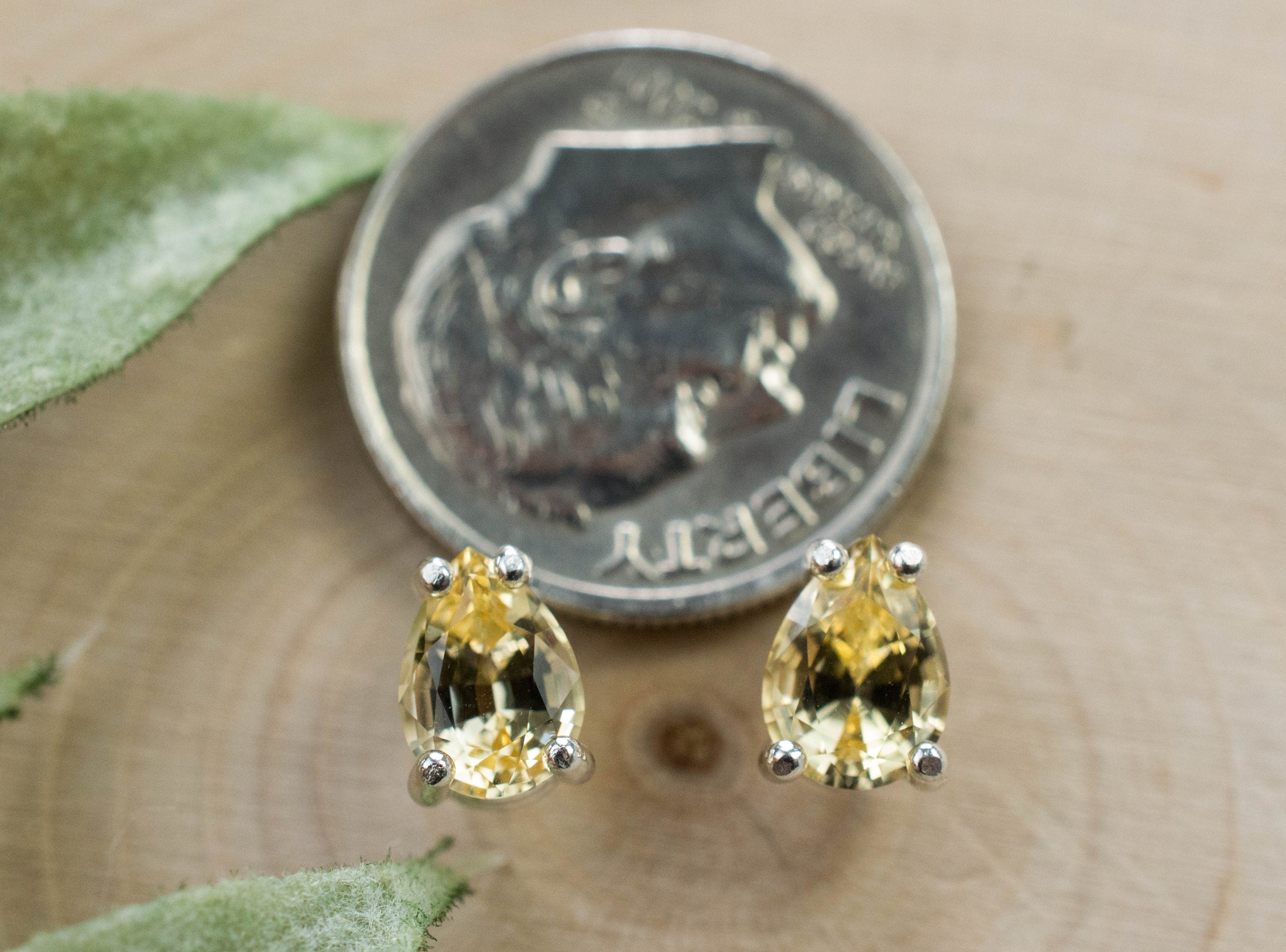 Imperial Topaz Earrings; Natural Untreated Brazil Topaz; 1.550cts