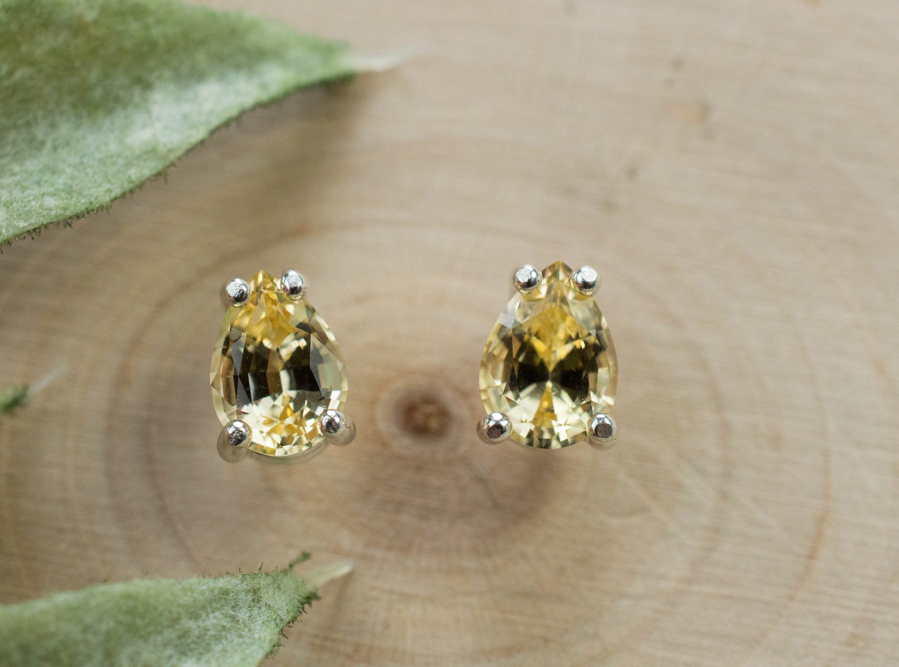 Imperial Topaz Earrings; Natural Untreated Brazil Topaz; 1.550cts