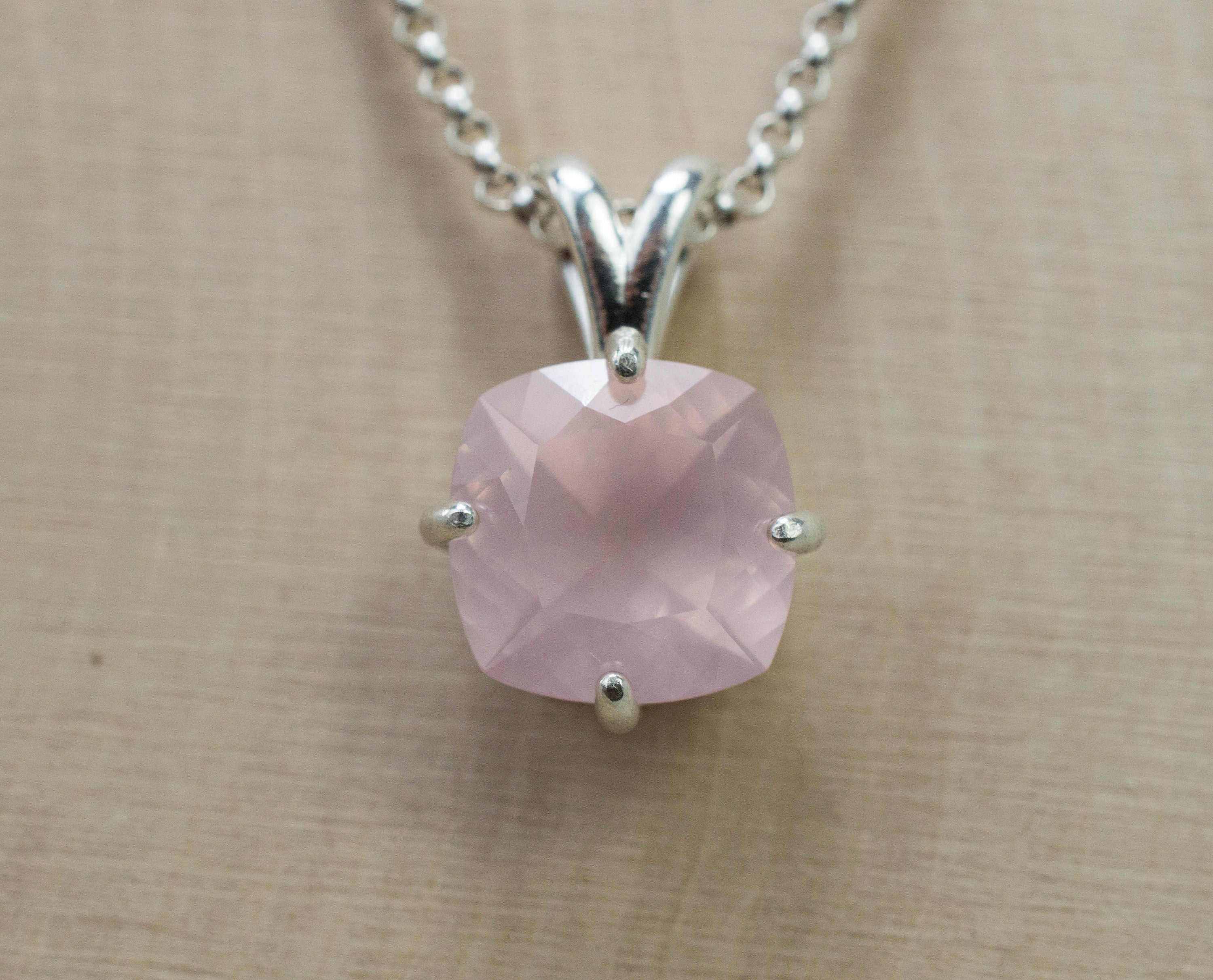 Rose Quartz Pendant; Natural Untreated Brazil Rose Quartz; 3.740cts