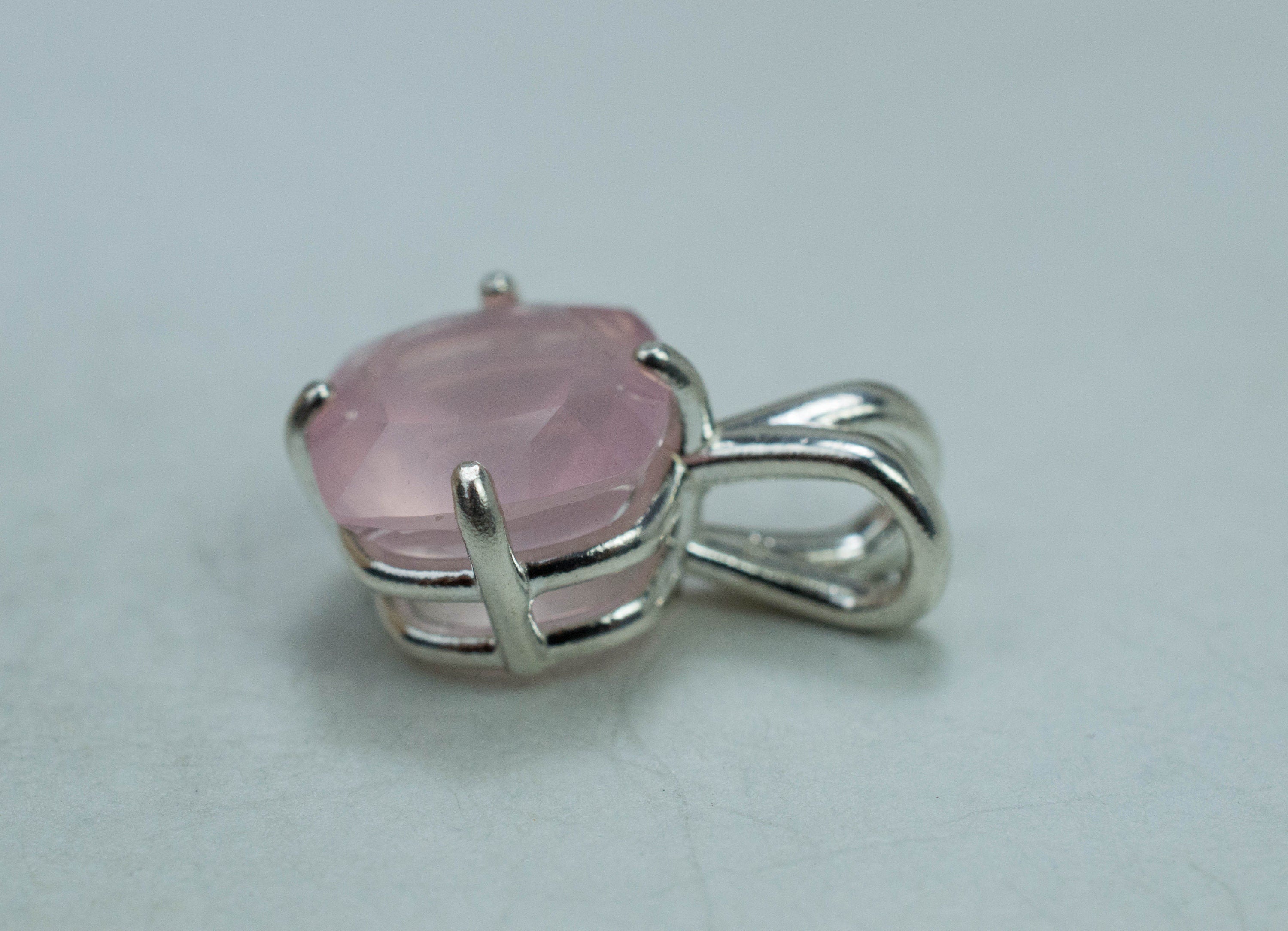 Rose Quartz Pendant; Natural Untreated Brazil Rose Quartz; 3.740cts