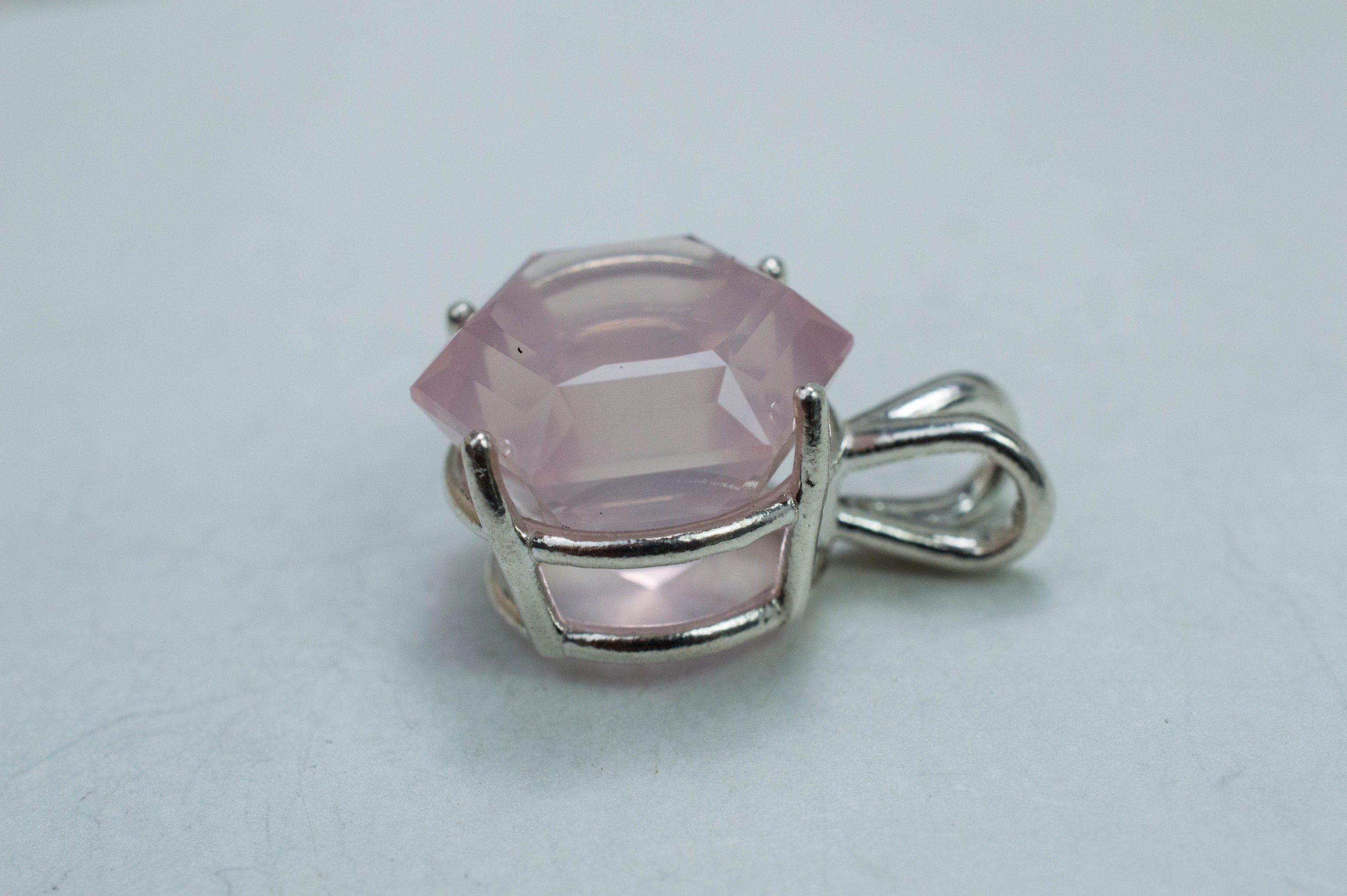 Rose Quartz Pendant; Natural Untreated Brazil Rose Quartz; 11.245cts