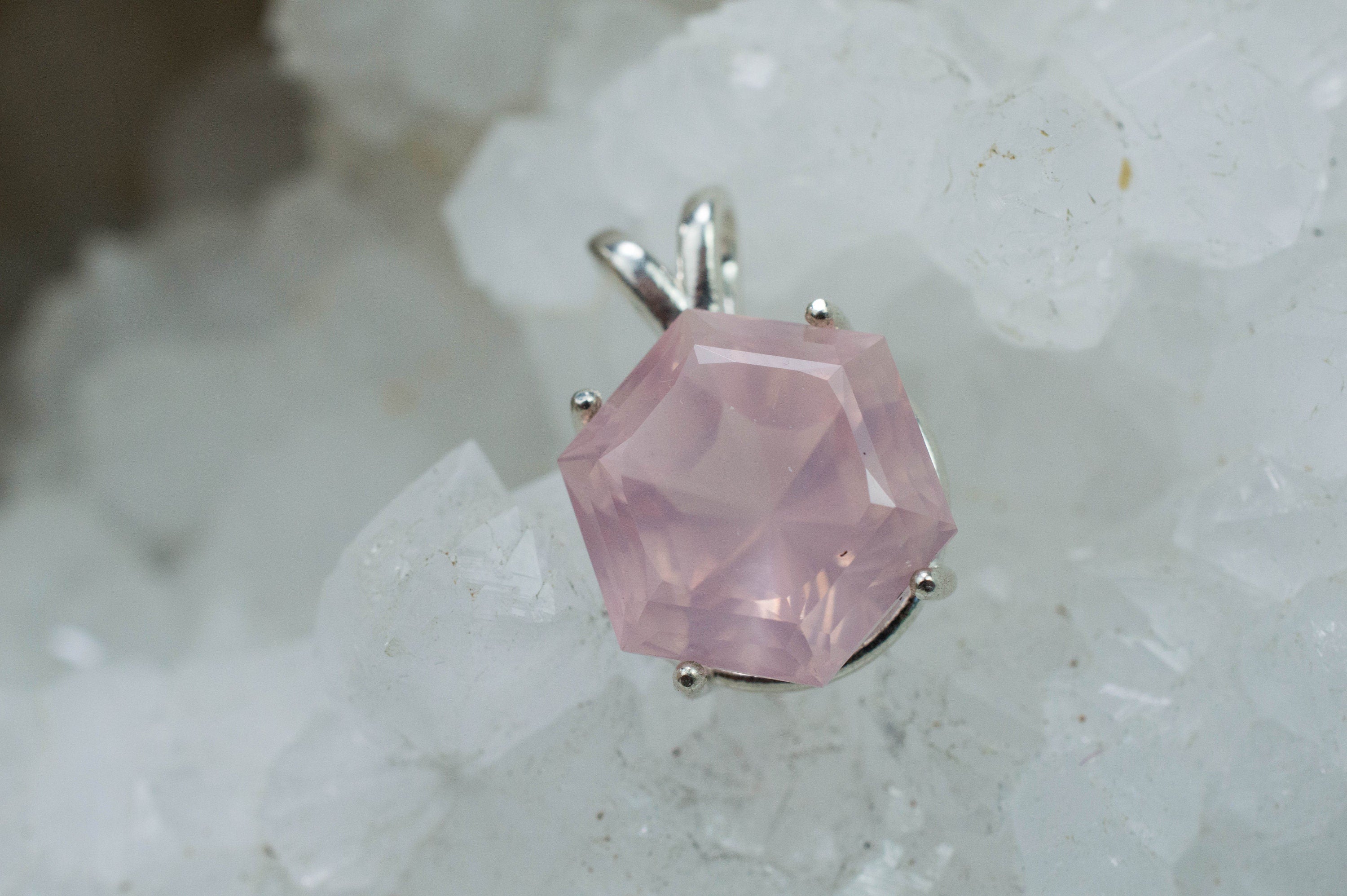 Rose Quartz Pendant; Natural Untreated Brazil Rose Quartz; 11.245cts