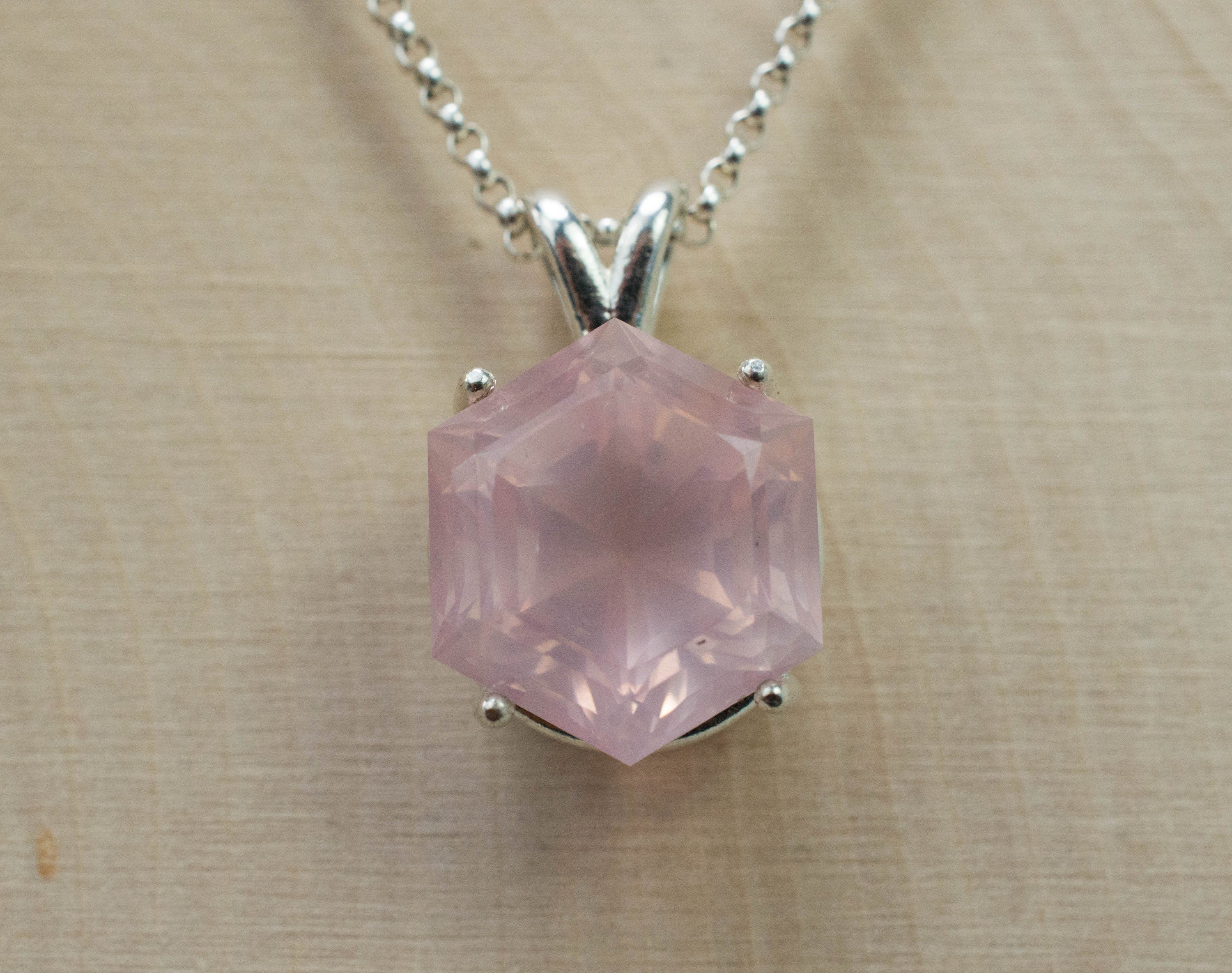 Rose Quartz Pendant; Natural Untreated Brazil Rose Quartz; 11.245cts