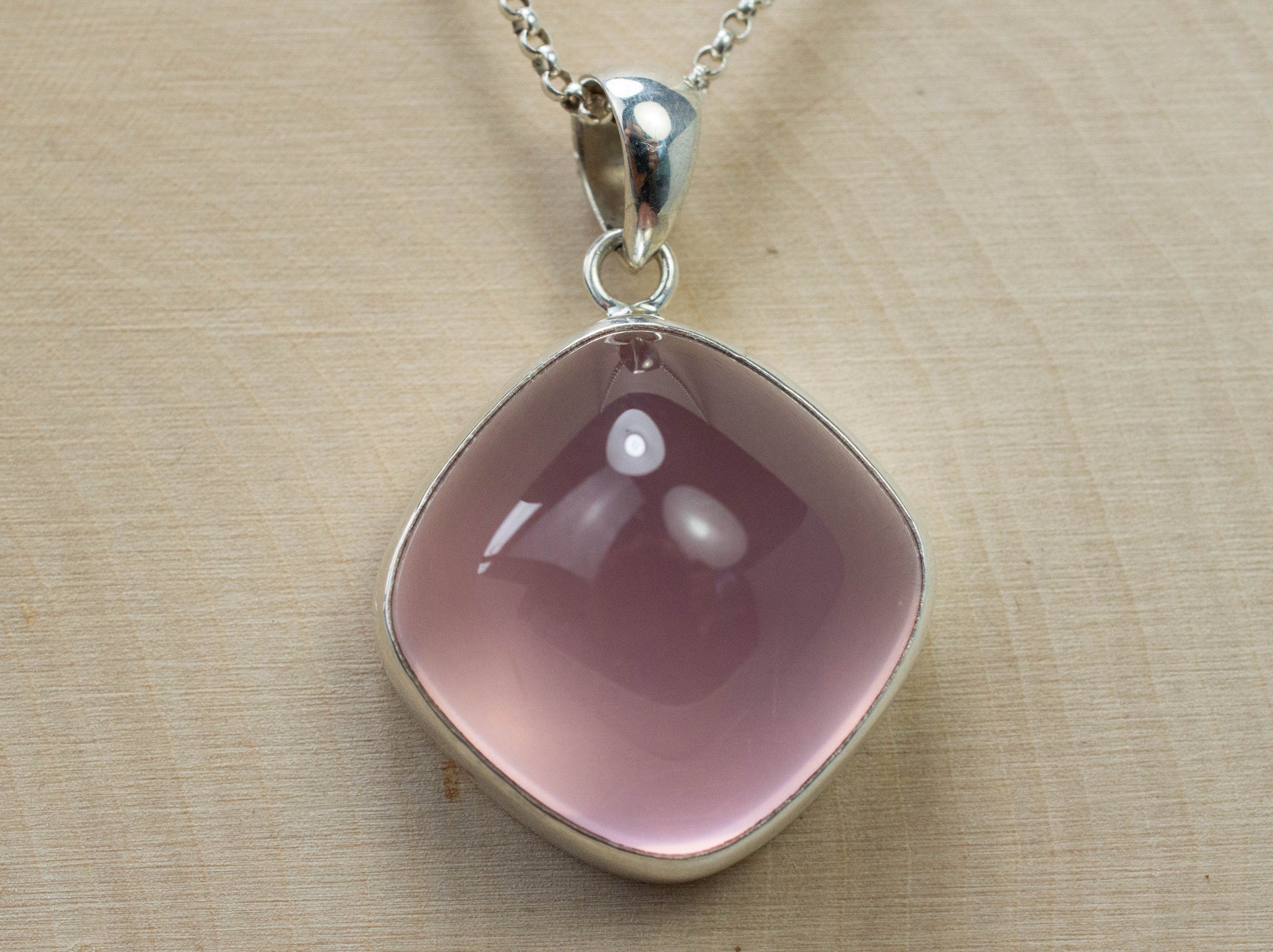 Rose Quartz Pendant; Natural Untreated Brazil Rose Quartz; 43.045cts